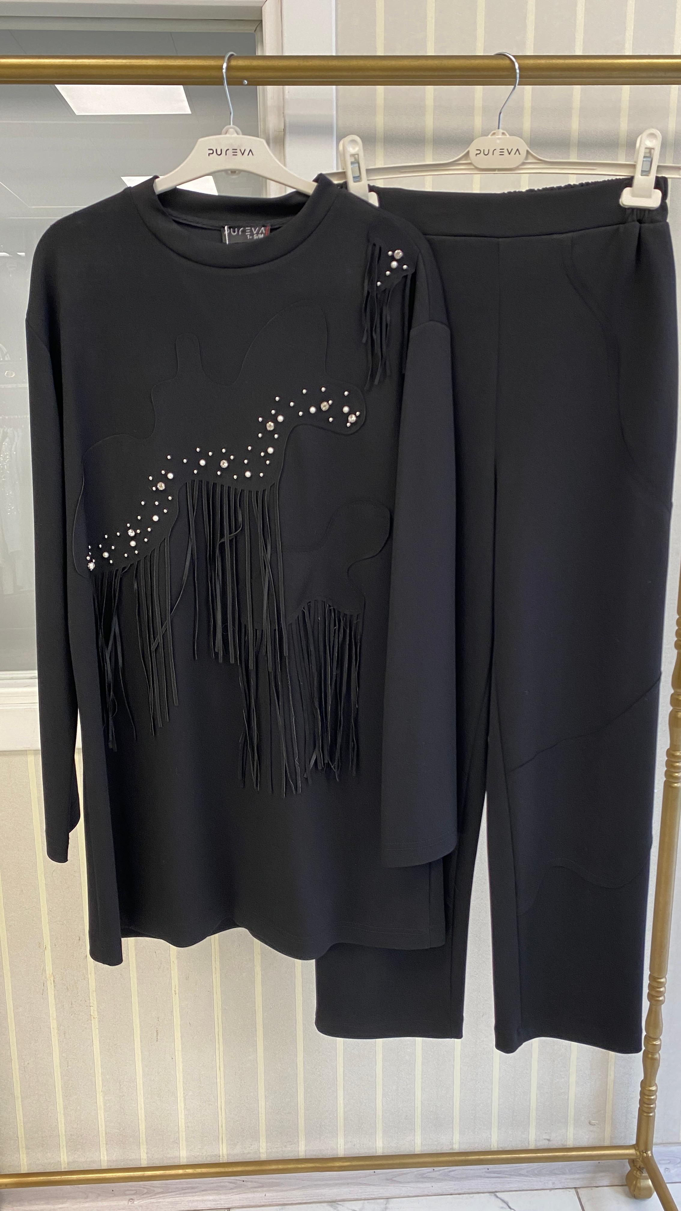 Pureva İkili Takım Siyah