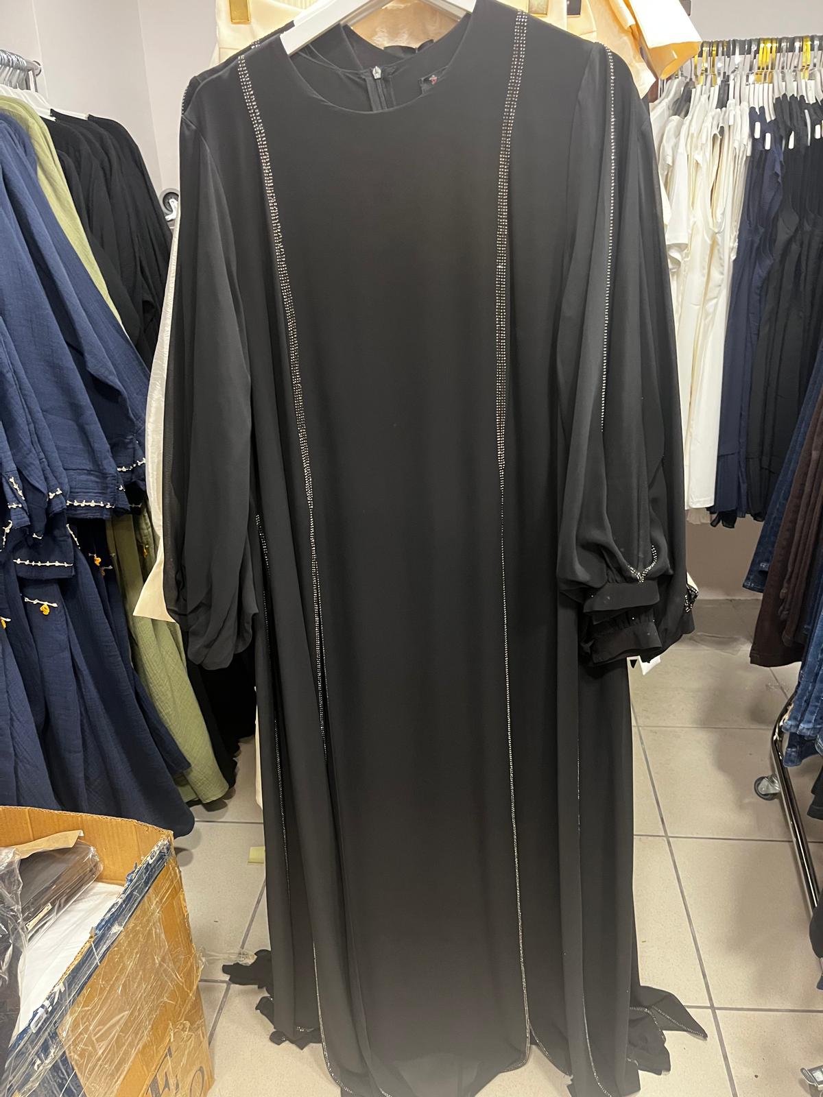 Fatma Danışman Taş Şeritli Elbise Siyah