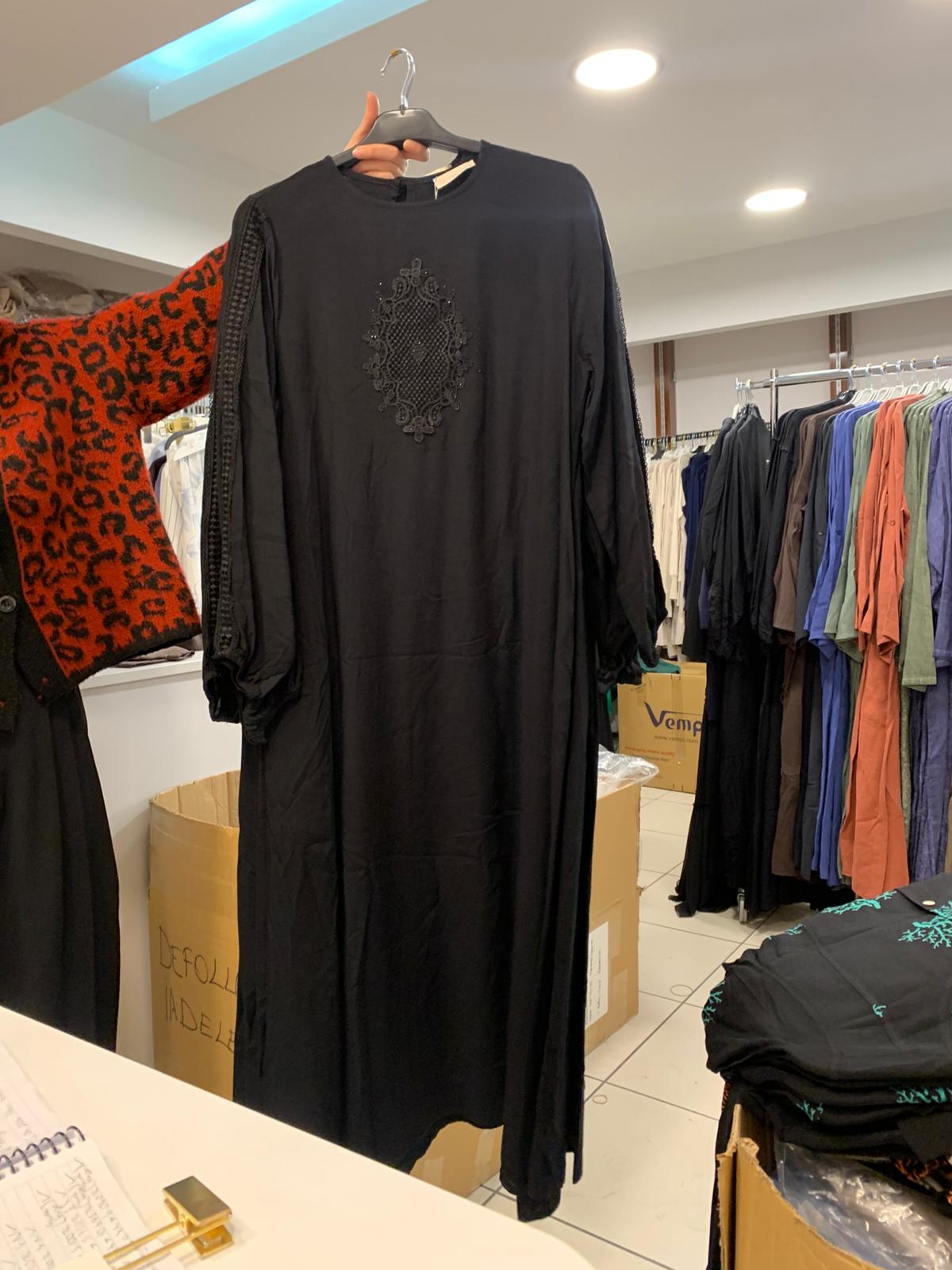 MİSS KNIT Taşlı Fileli Elbise Siyah