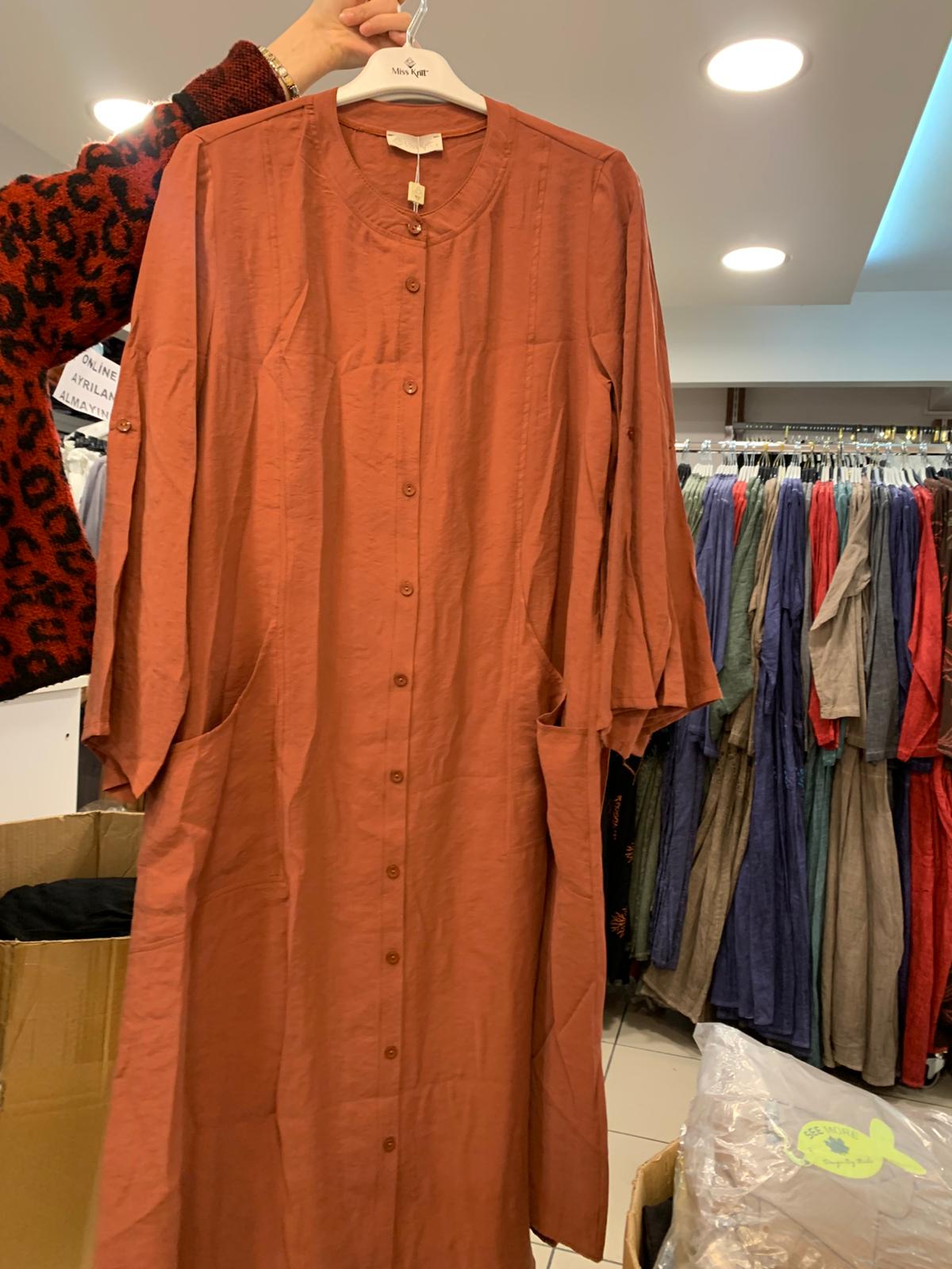 MİSS KNIT Düğmeli Cep Detaylı Elb Mavi