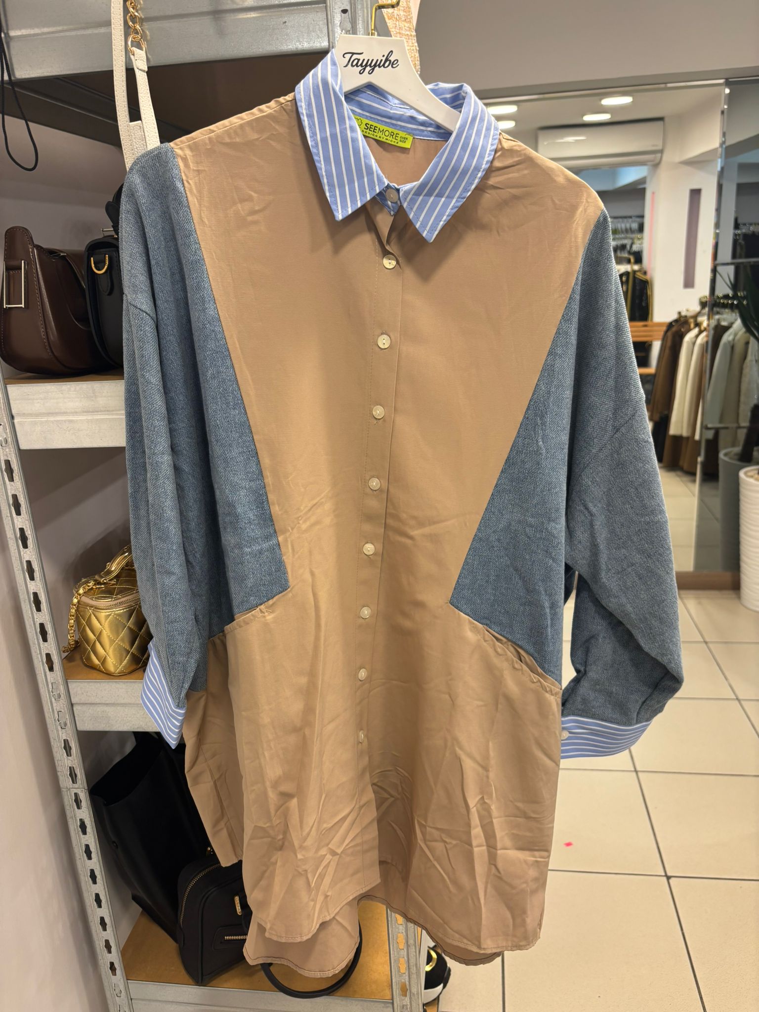 SEEMORE Denim Gömlek Krem-Denim