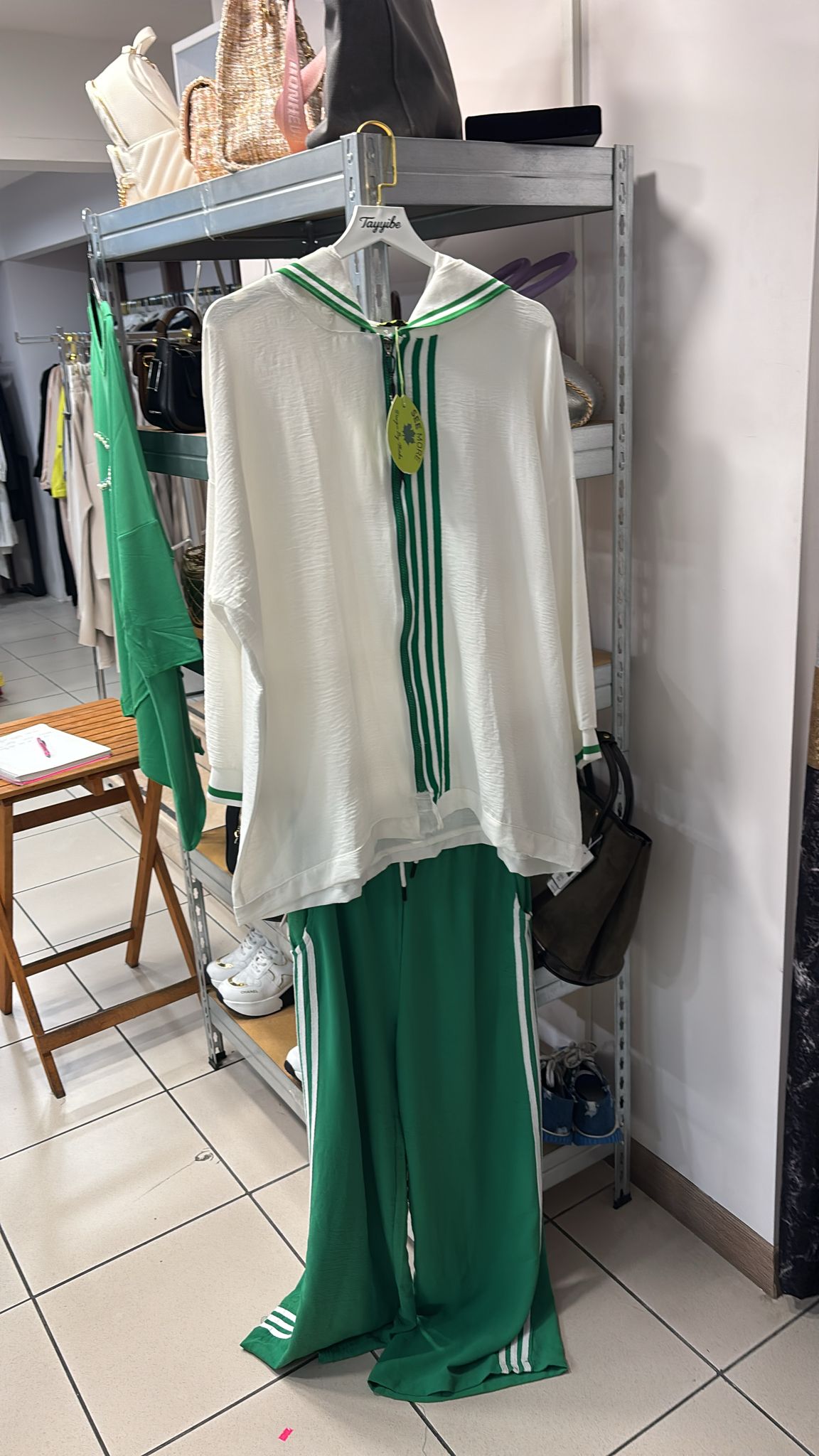 SEEMORE Tencel Colombia Takım Yeşil-Beyaz
