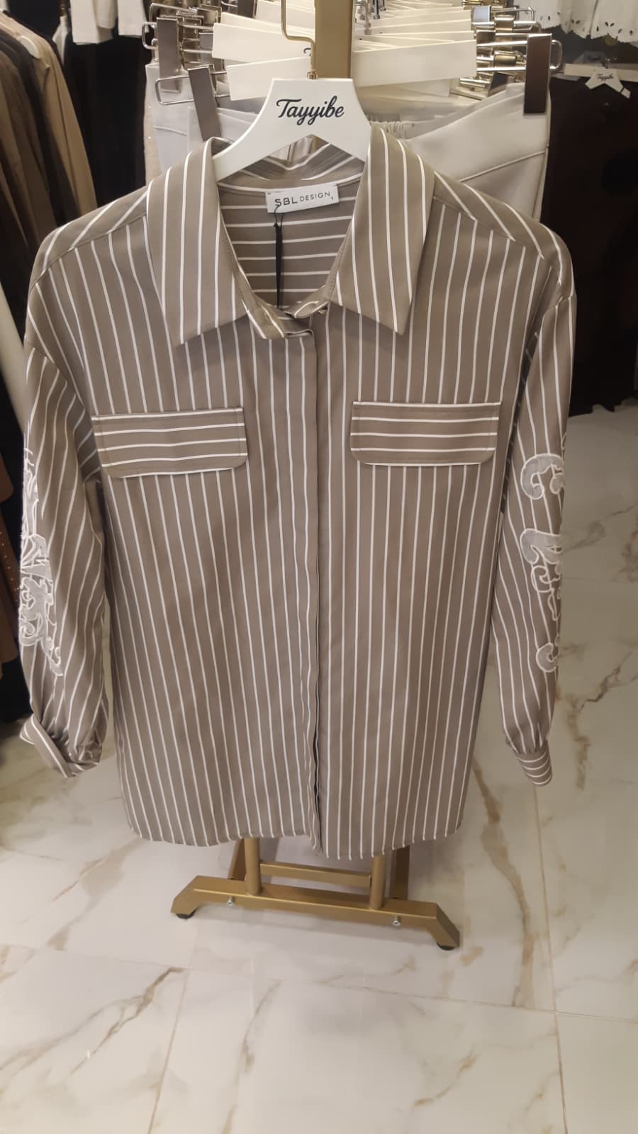 SBL DESİNG Çubuklu Gömlek Haki