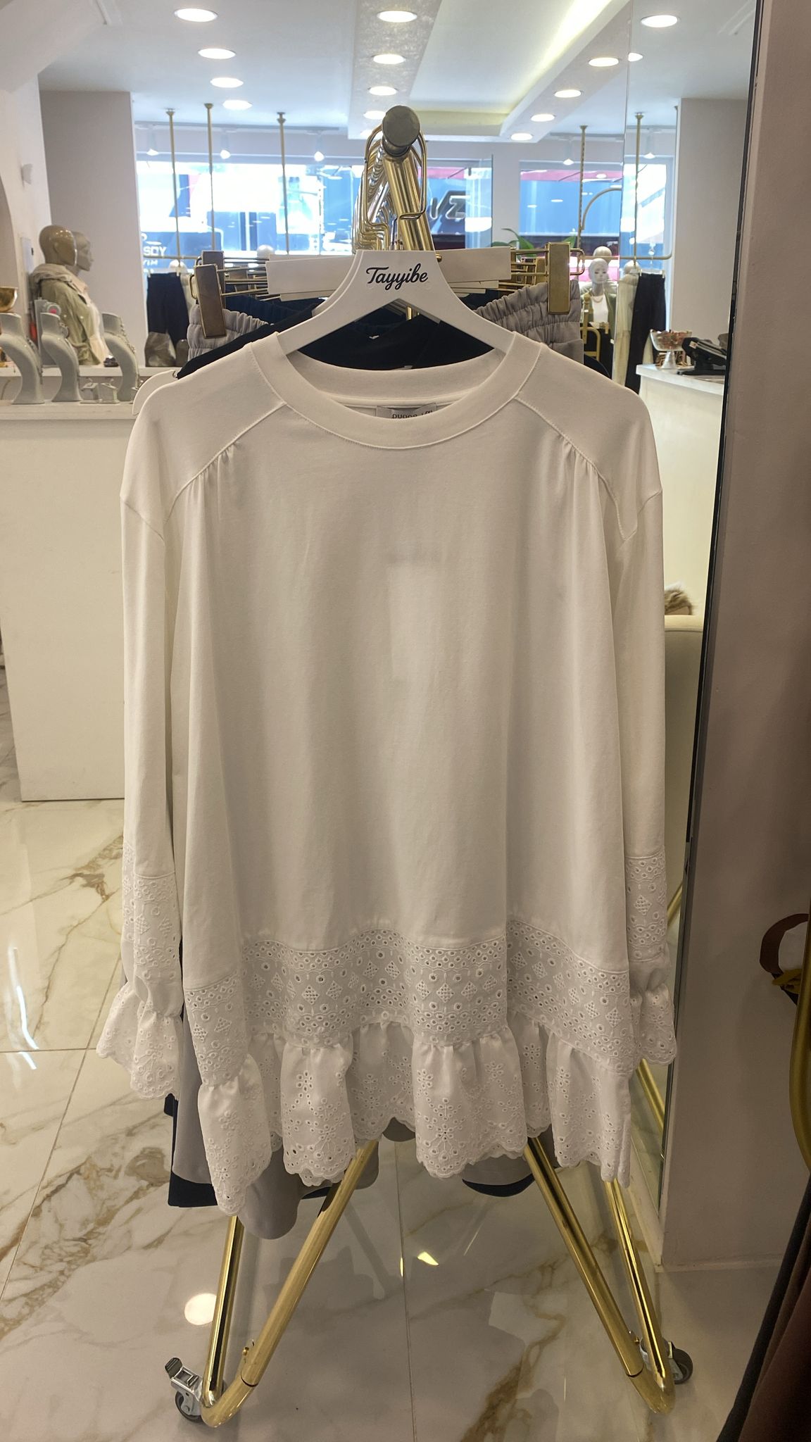 PUANE Altı Dantelli Üst Navy
