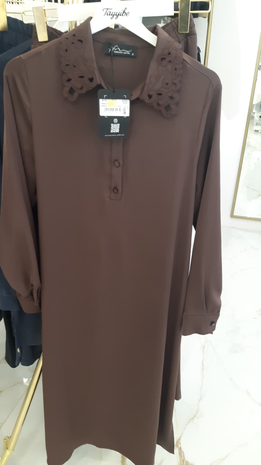 NURCAN ÇETİN Dantel Yaka Elbise Siyah