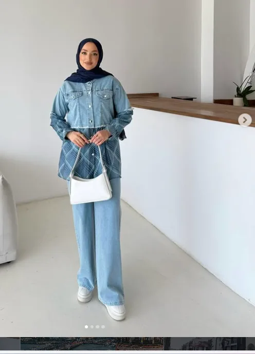 Yaren Clara Tunik Kot Mavi