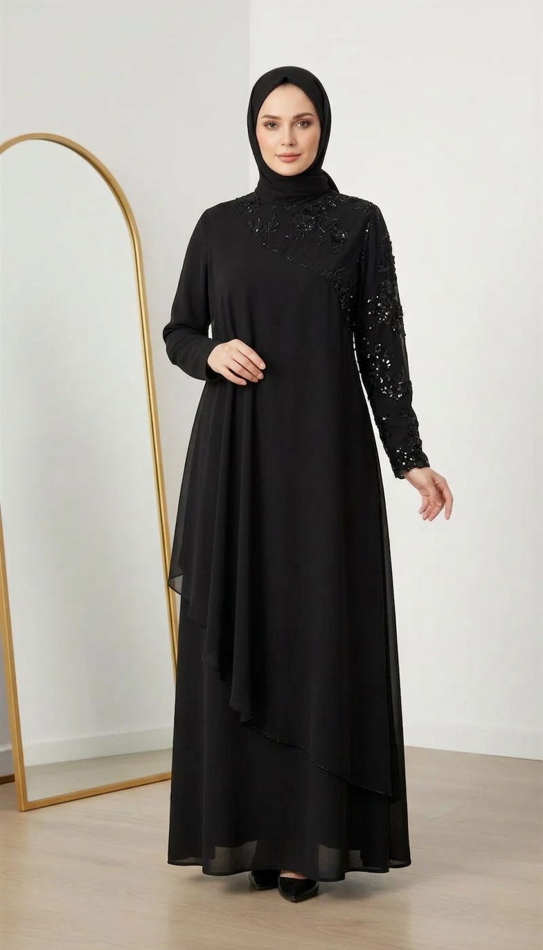 JUKİ MODA Davet Elbisesi Siyah