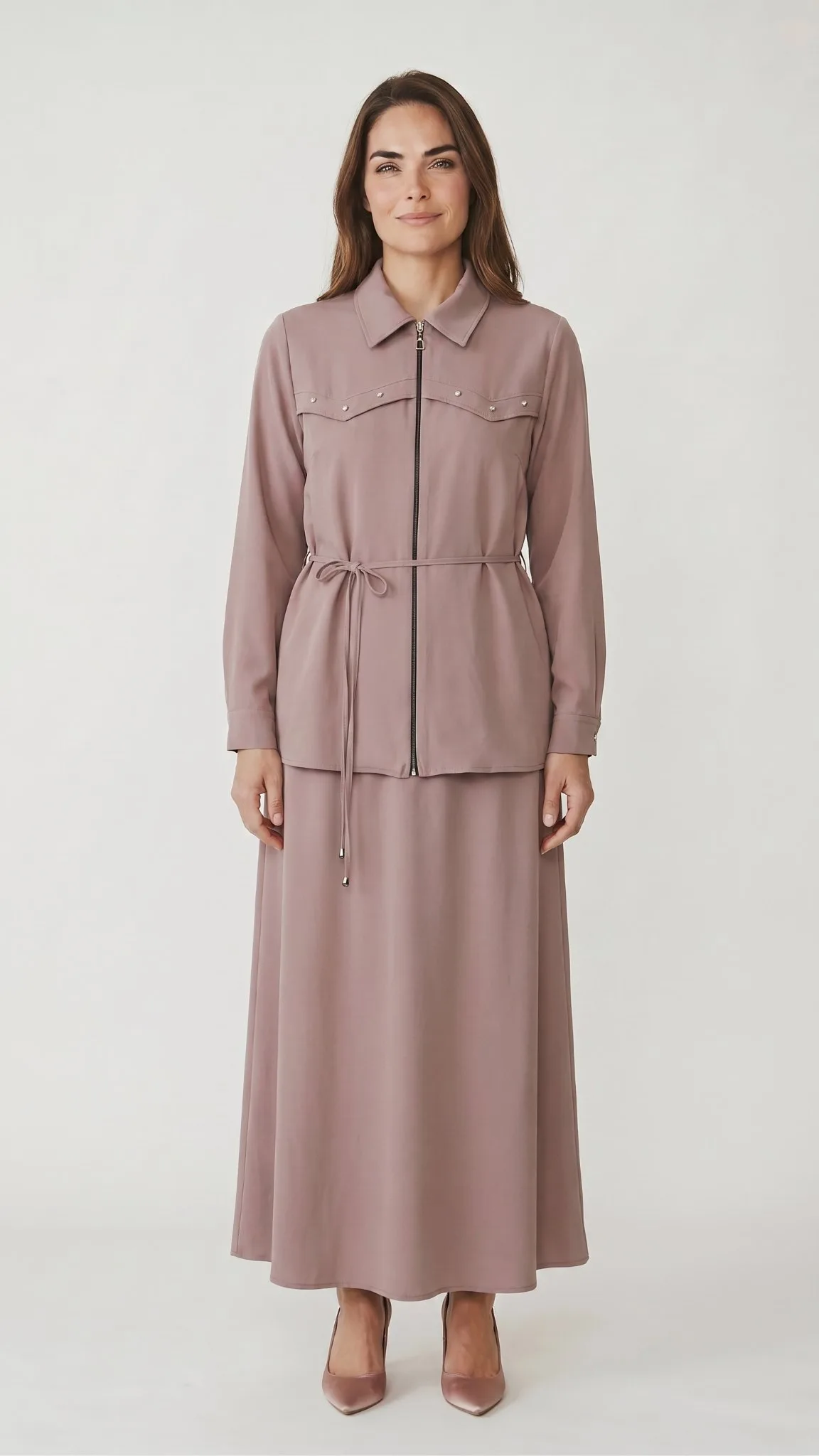 MODA NİLAY TENSEL ETEKLİ TAKIM Taş