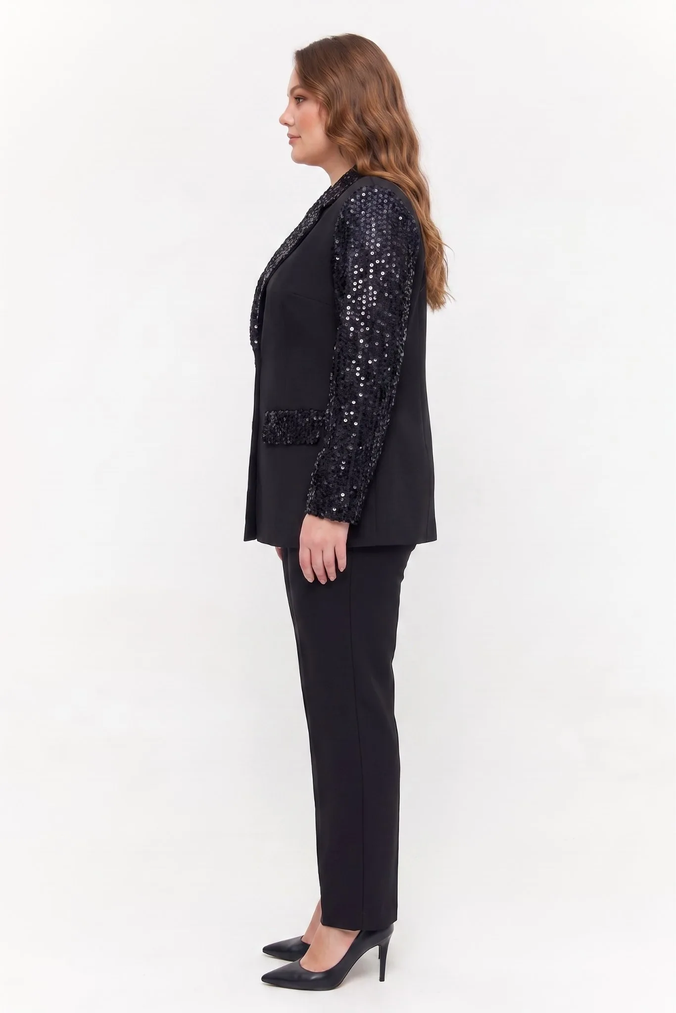 PUL PAYET BLAZER CEKET 3'LÜ TAKIM Siyah 3