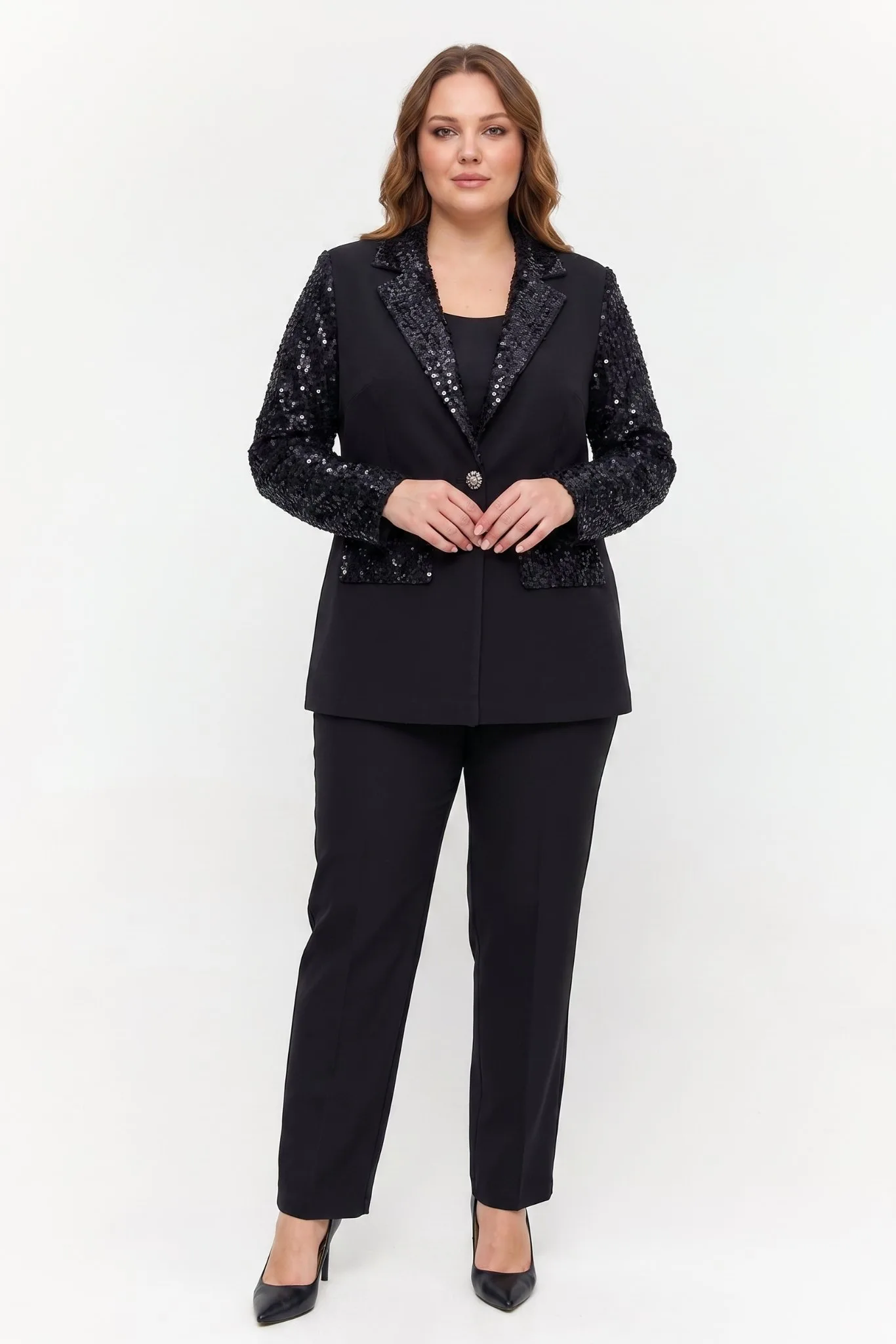 PUL PAYET BLAZER CEKET 3'LÜ TAKIM Siyah 2