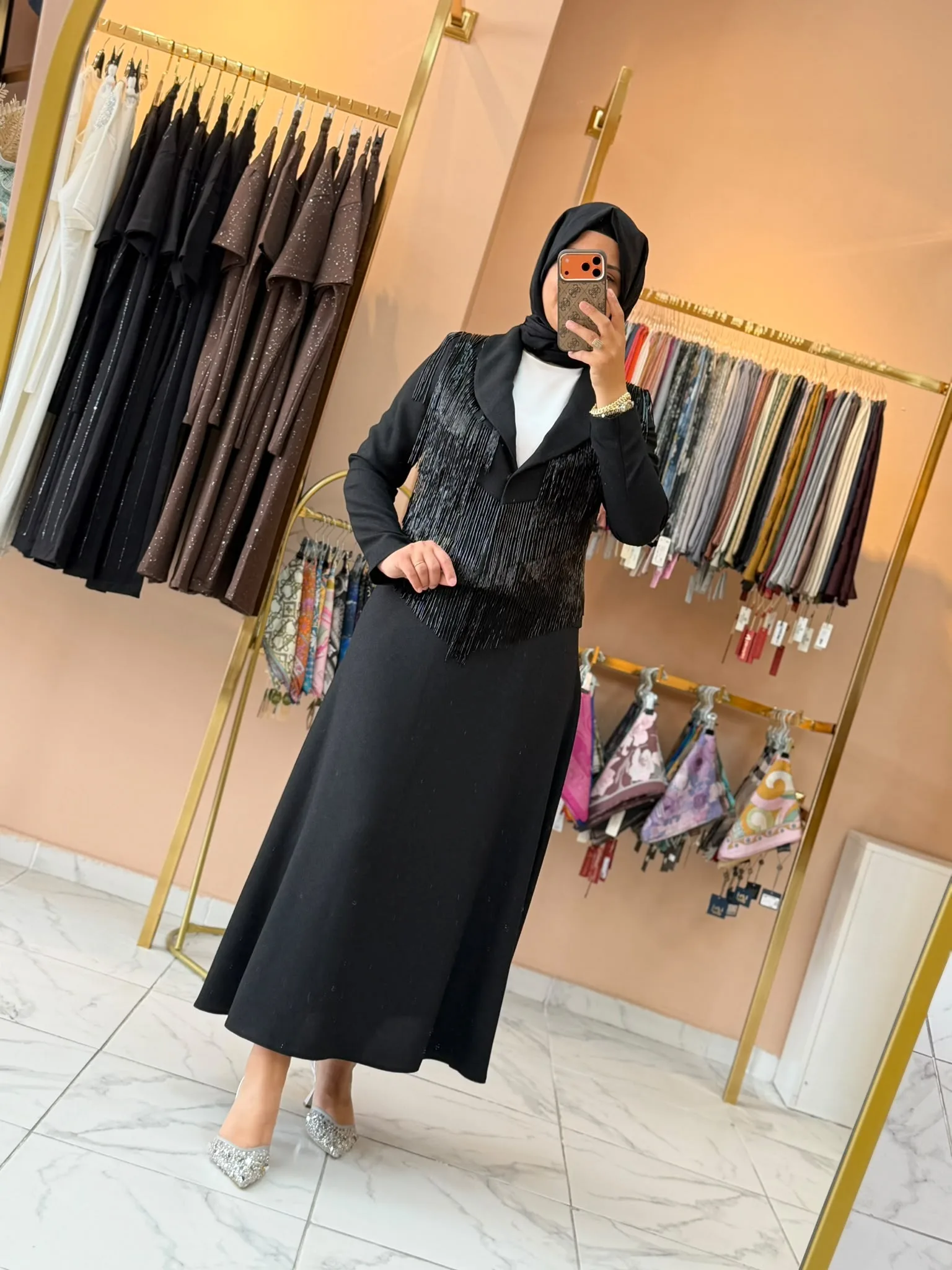 N'PRİVE KREP ETEKLİ TAKIM Siyah