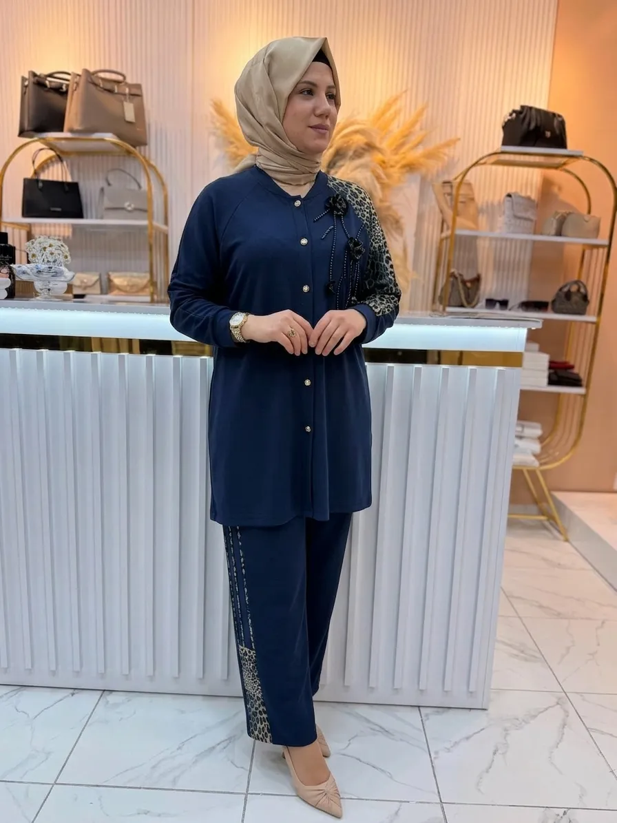 MEVA PLUS LEOPARLI MODAL TAKIM Lacivert