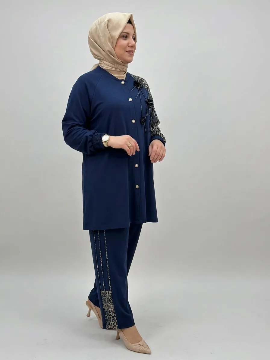 MEVA PLUS LEOPARLI MODAL TAKIM Lacivert 2