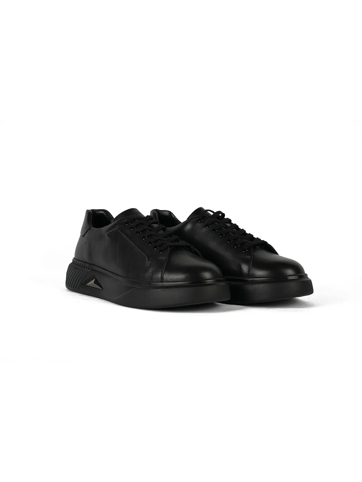 İthal taban Cilt deri sneaker Siyah 2