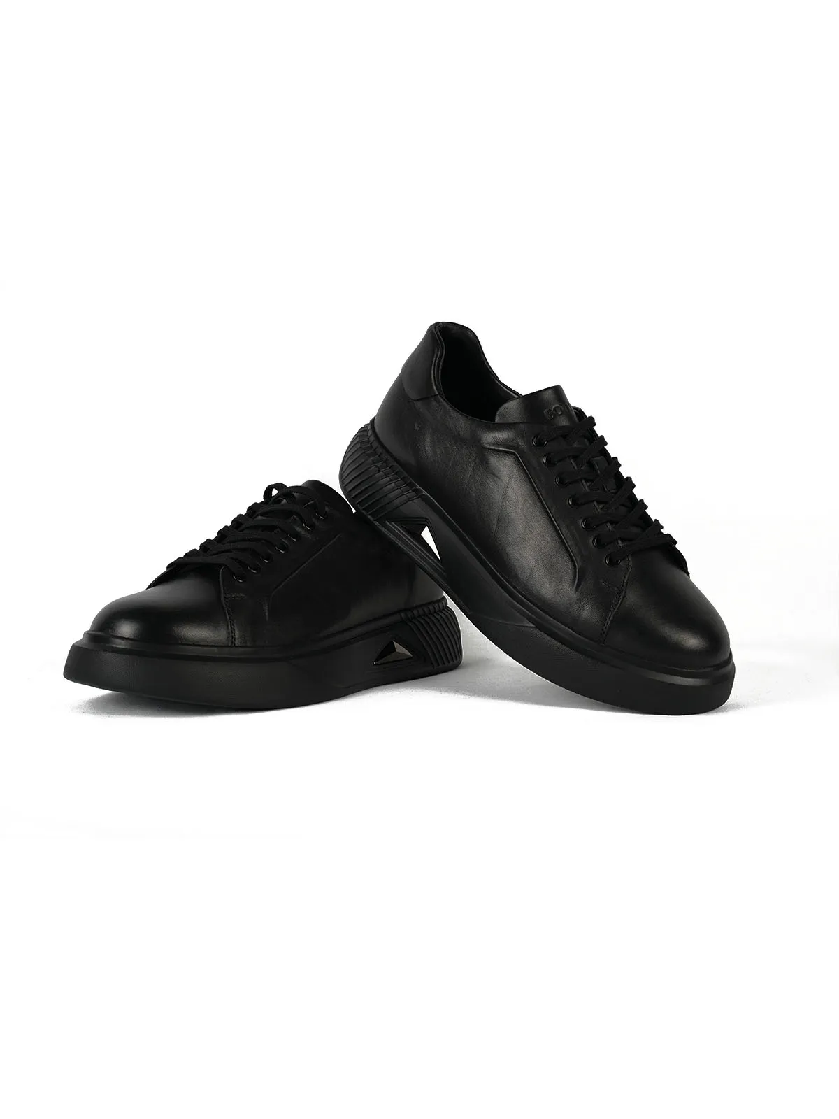 İthal taban Cilt deri sneaker Siyah 3