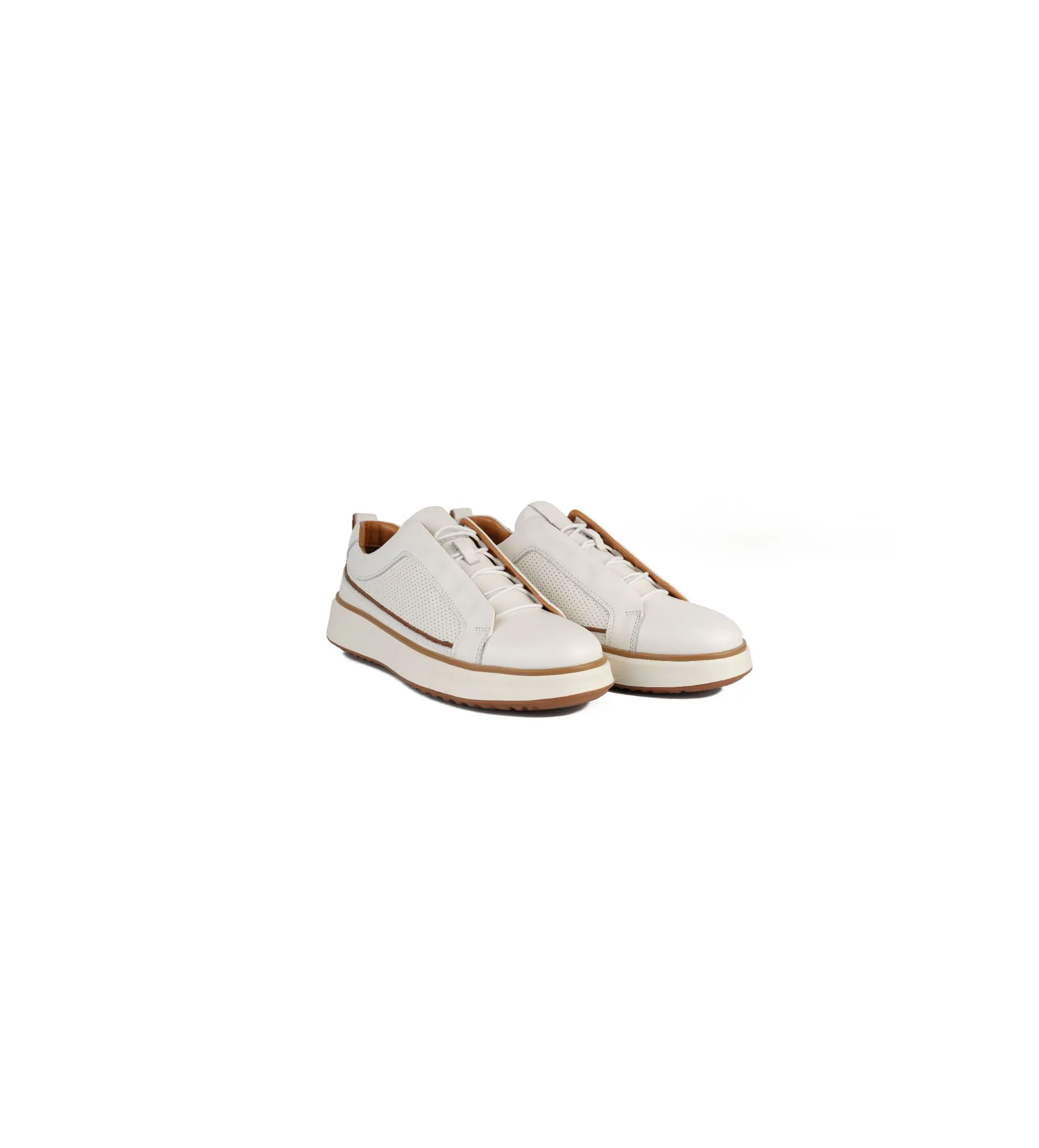 Eva Taban Cilt Deri Sneaker Beyaz 2