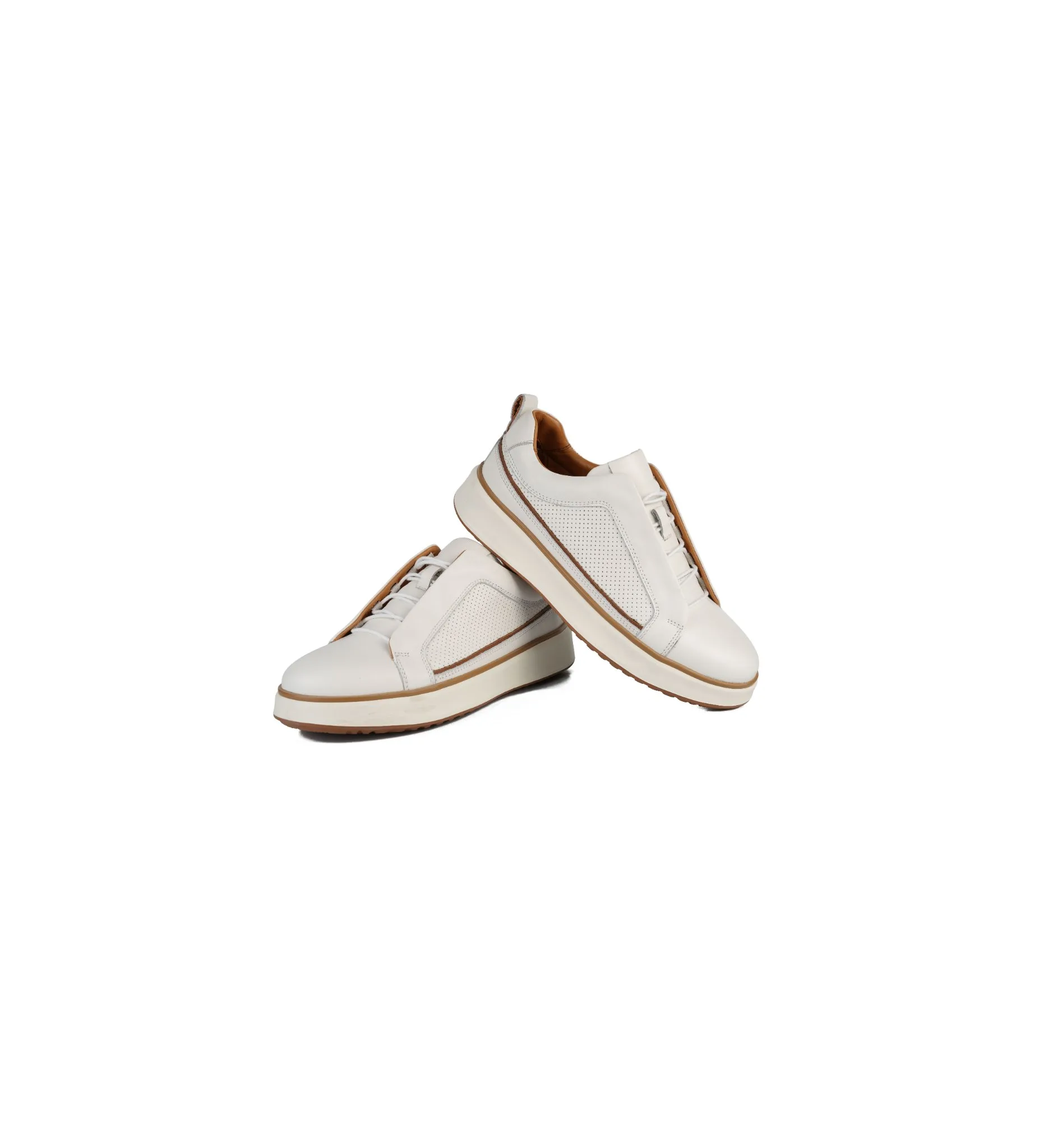 Eva Taban Cilt Deri Sneaker Beyaz 3
