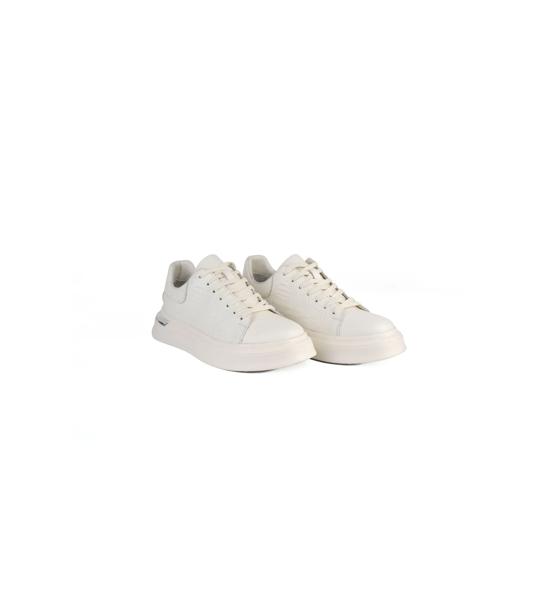 İthal Taban Cilt Deri Sneaker Beyaz 2