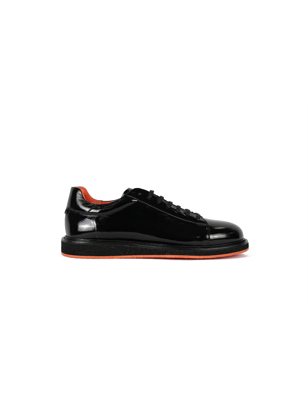 Eva Taban Kırışık Rugan Deri Sneaker Siyah 1
