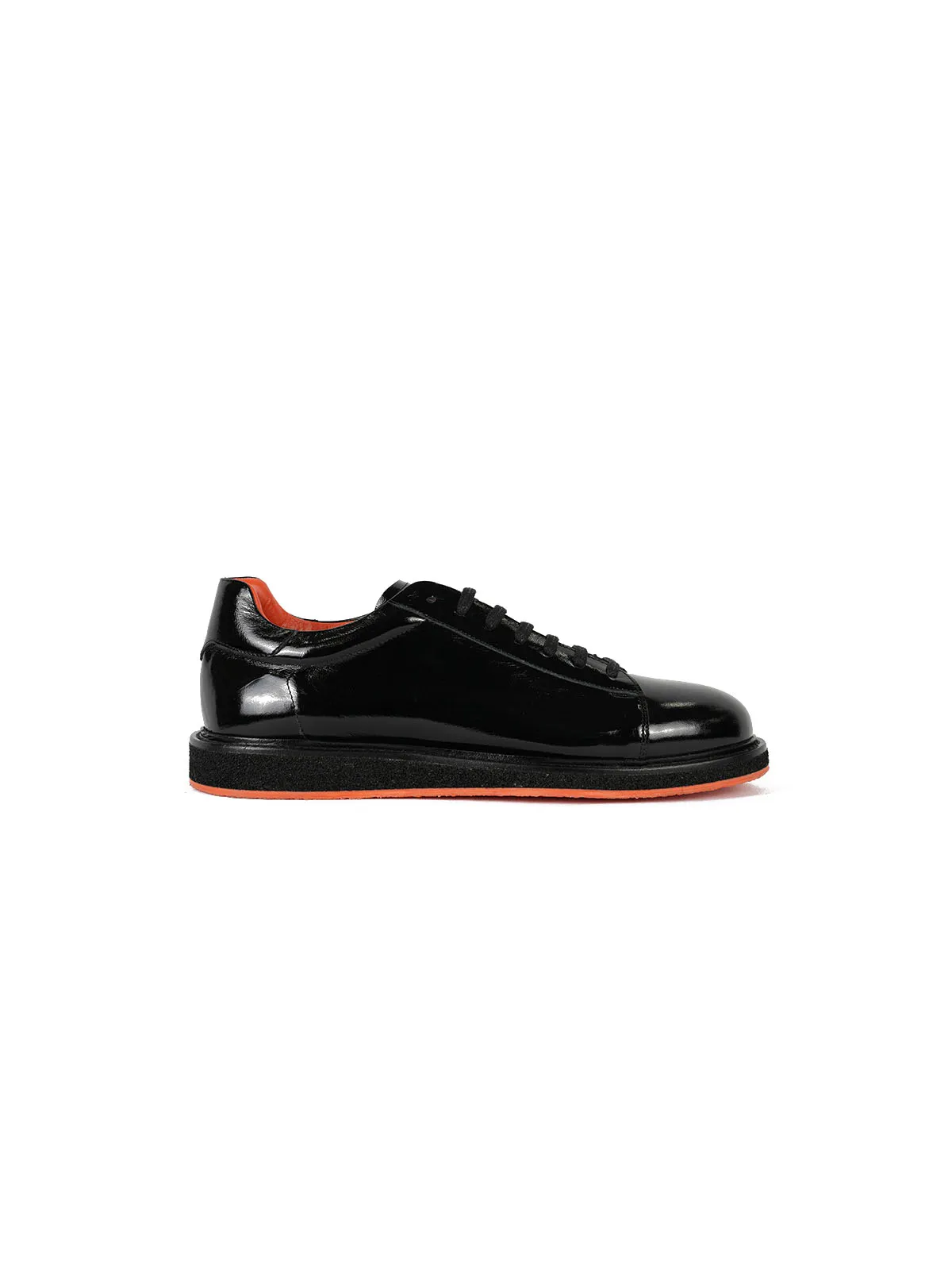 Eva Taban Kırışık Rugan Deri Sneaker Siyah