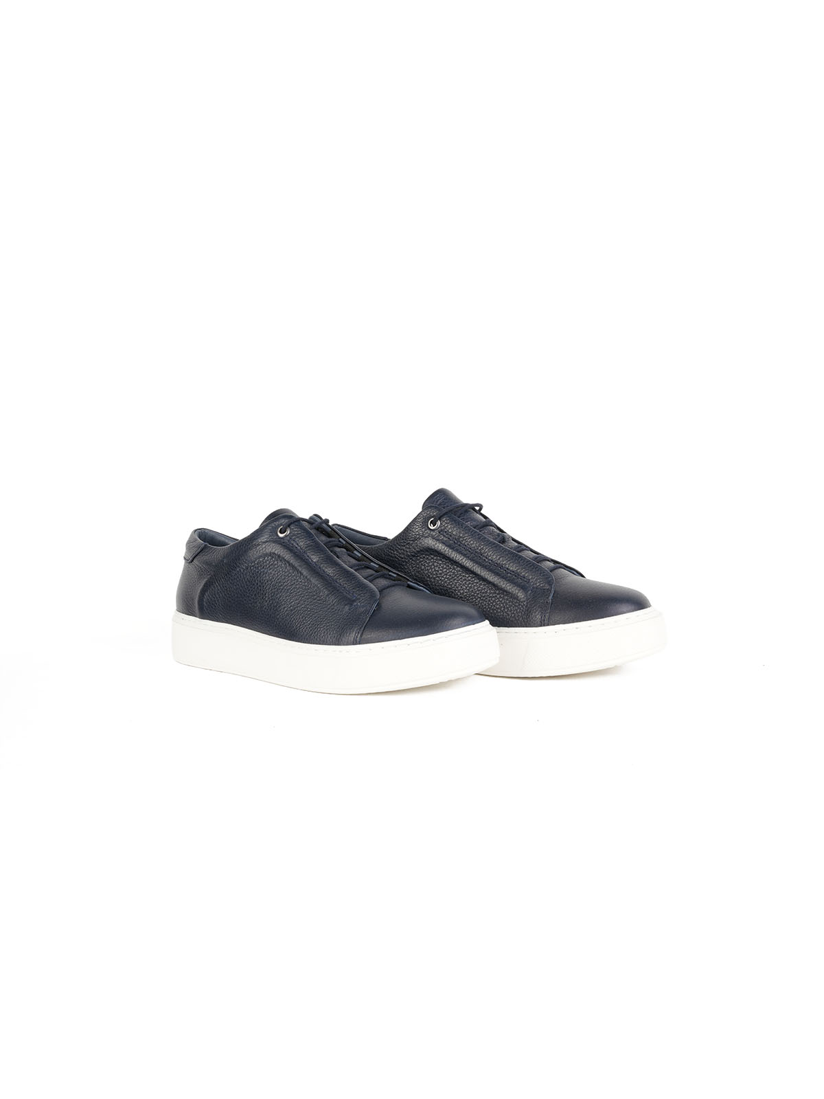 Eva Taban Floter Deri Sneaker Lacivert 2