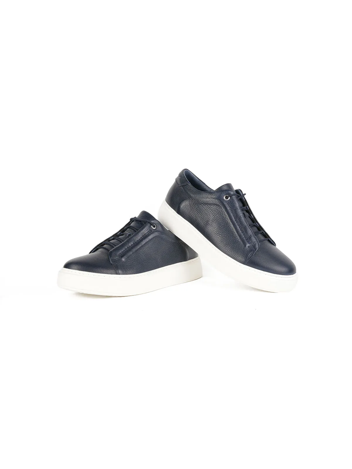 Eva Taban Floter Deri Sneaker Lacivert 3