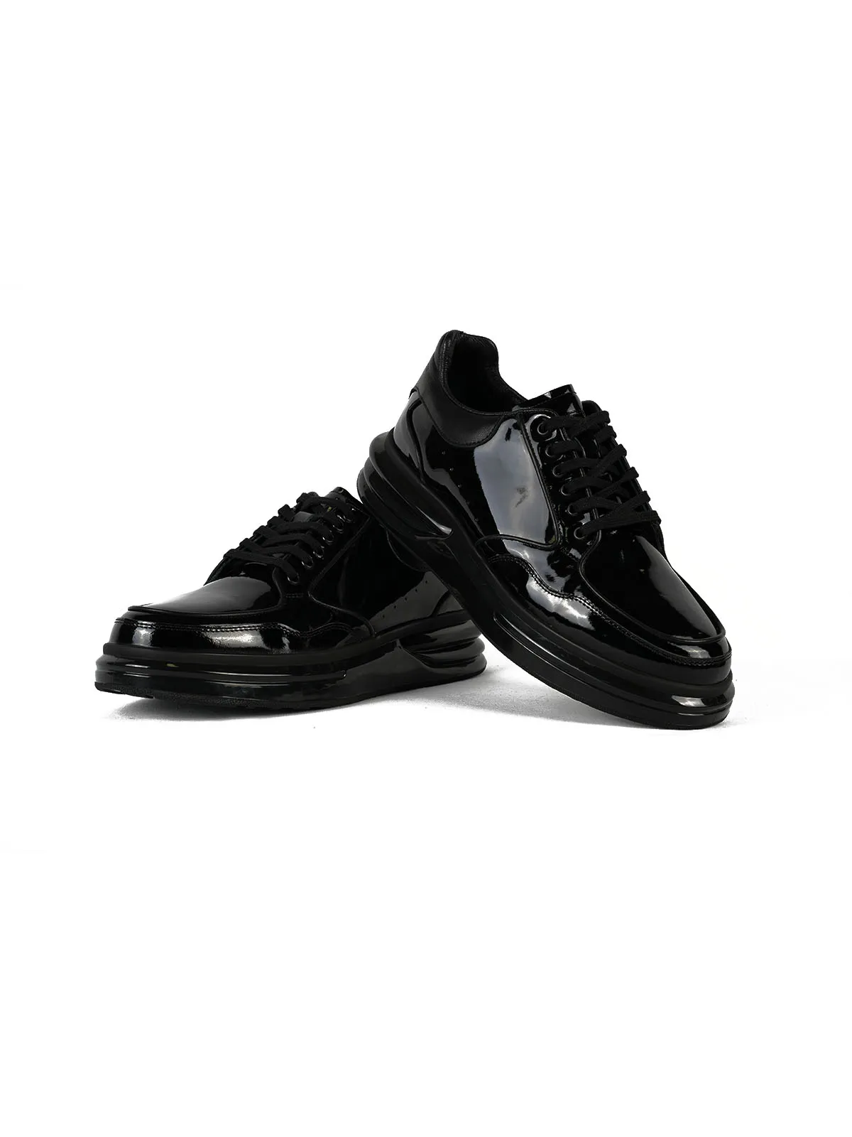İthal Taban Rugan Deri Sneaker Siyah 3