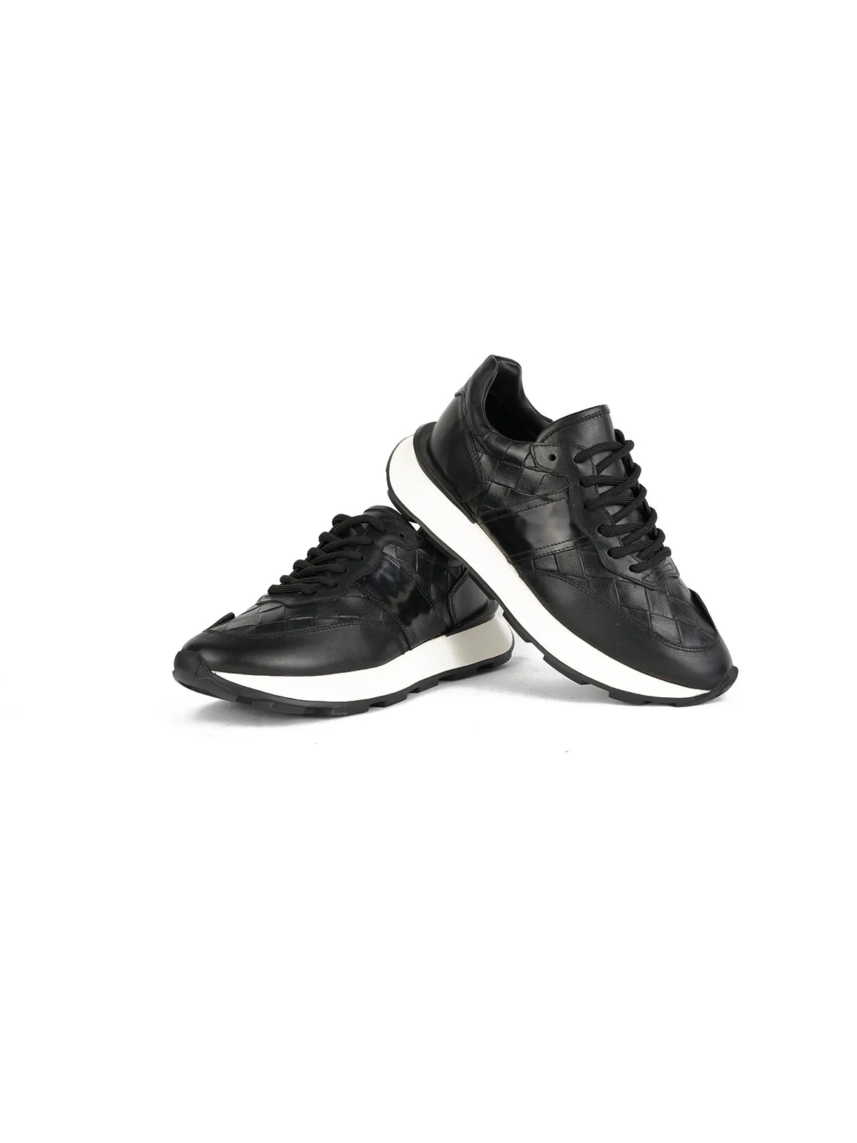 Eva Taban Kroko Detay Cilt Deri  Sneaker Siyah 3