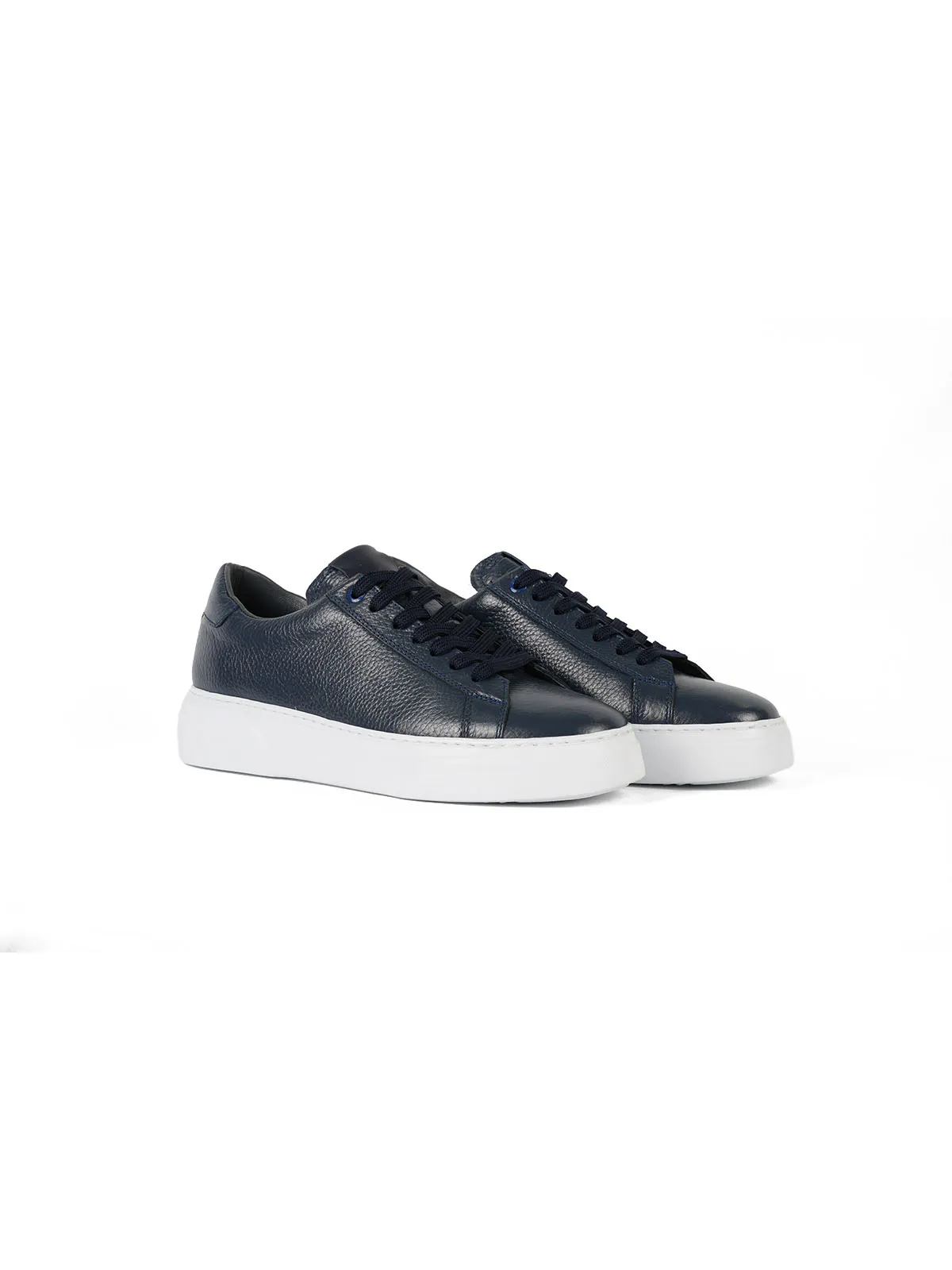 Eva Taban Floter Deri Sneaker Lacivert 2