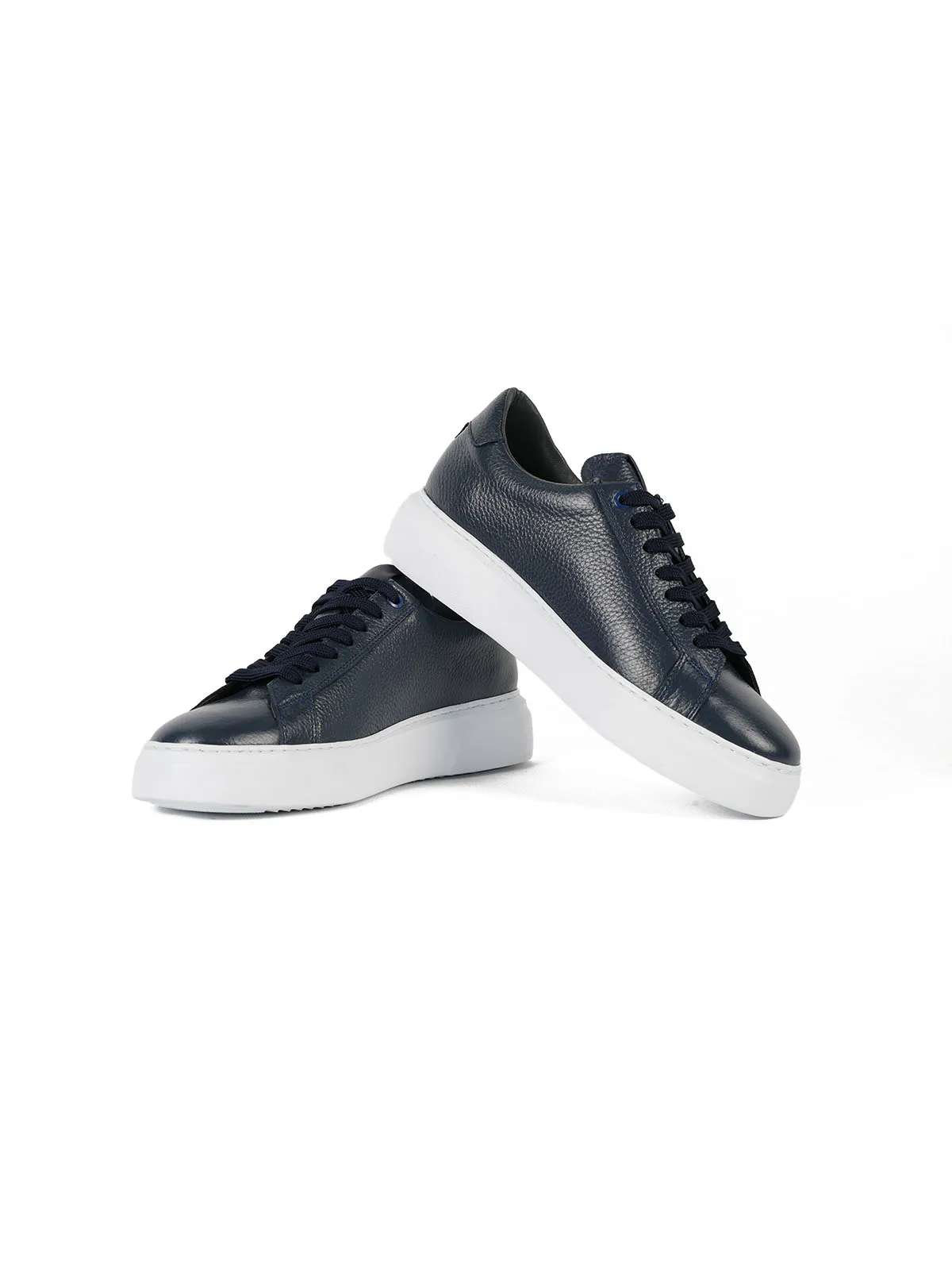 Eva Taban Floter Deri Sneaker Lacivert 3