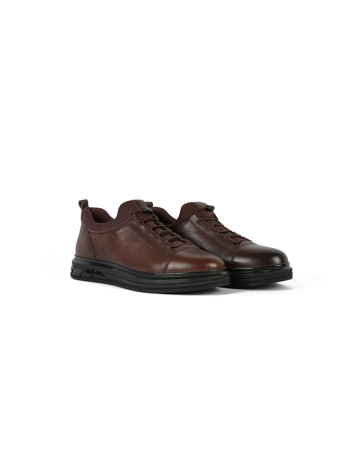 İthal Taban Cilt Deri Sneaker Kahve 2