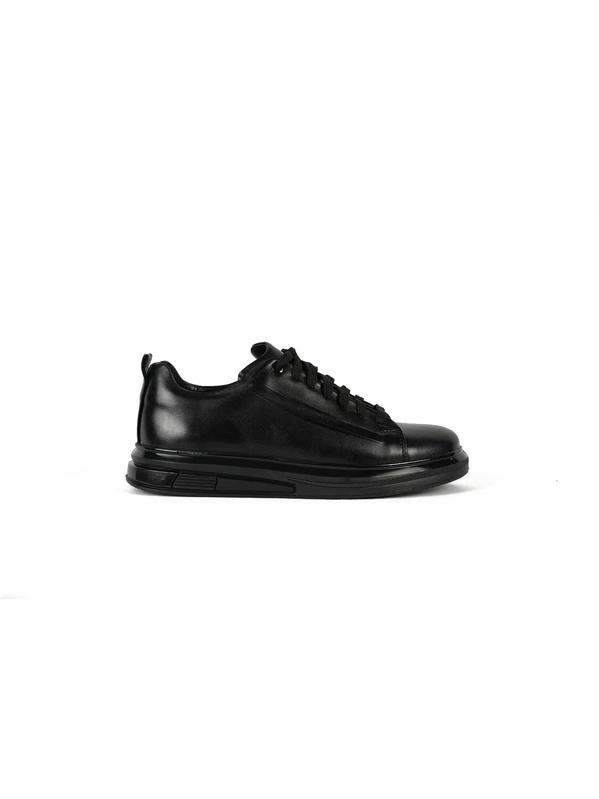 Eva Taban Cilt Deri Sneaker Siyah