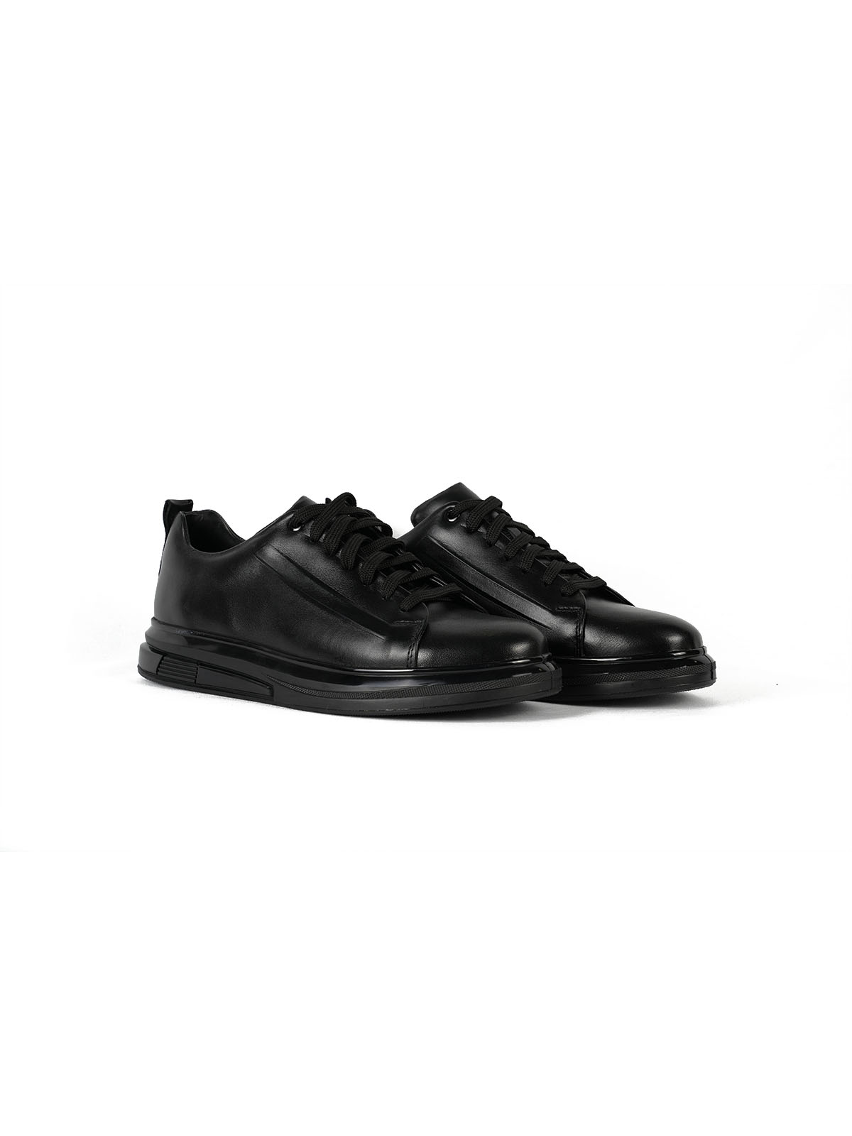 Eva Taban Cilt Deri Sneaker Siyah 2