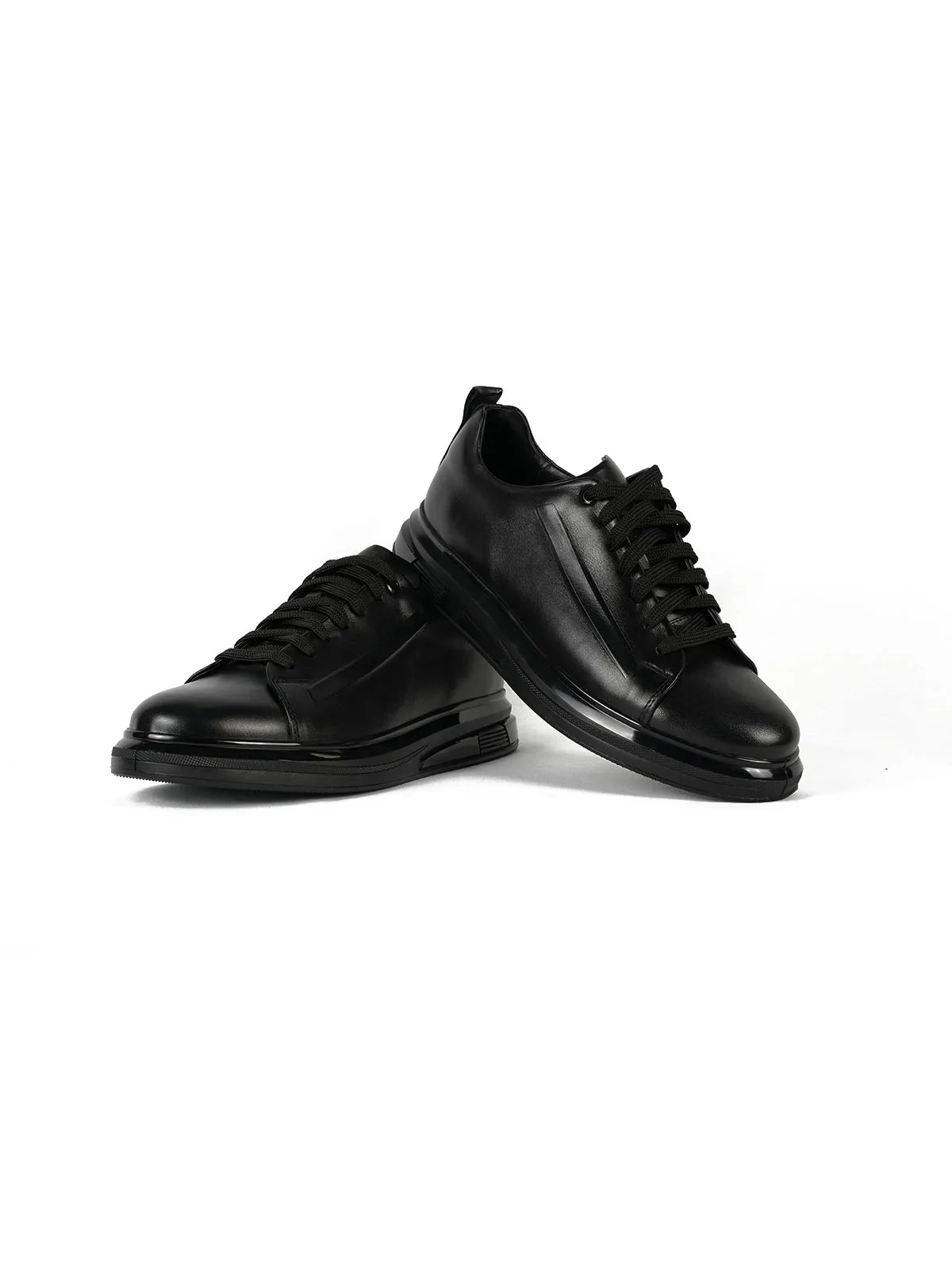 Eva Taban Cilt Deri Sneaker Siyah 3