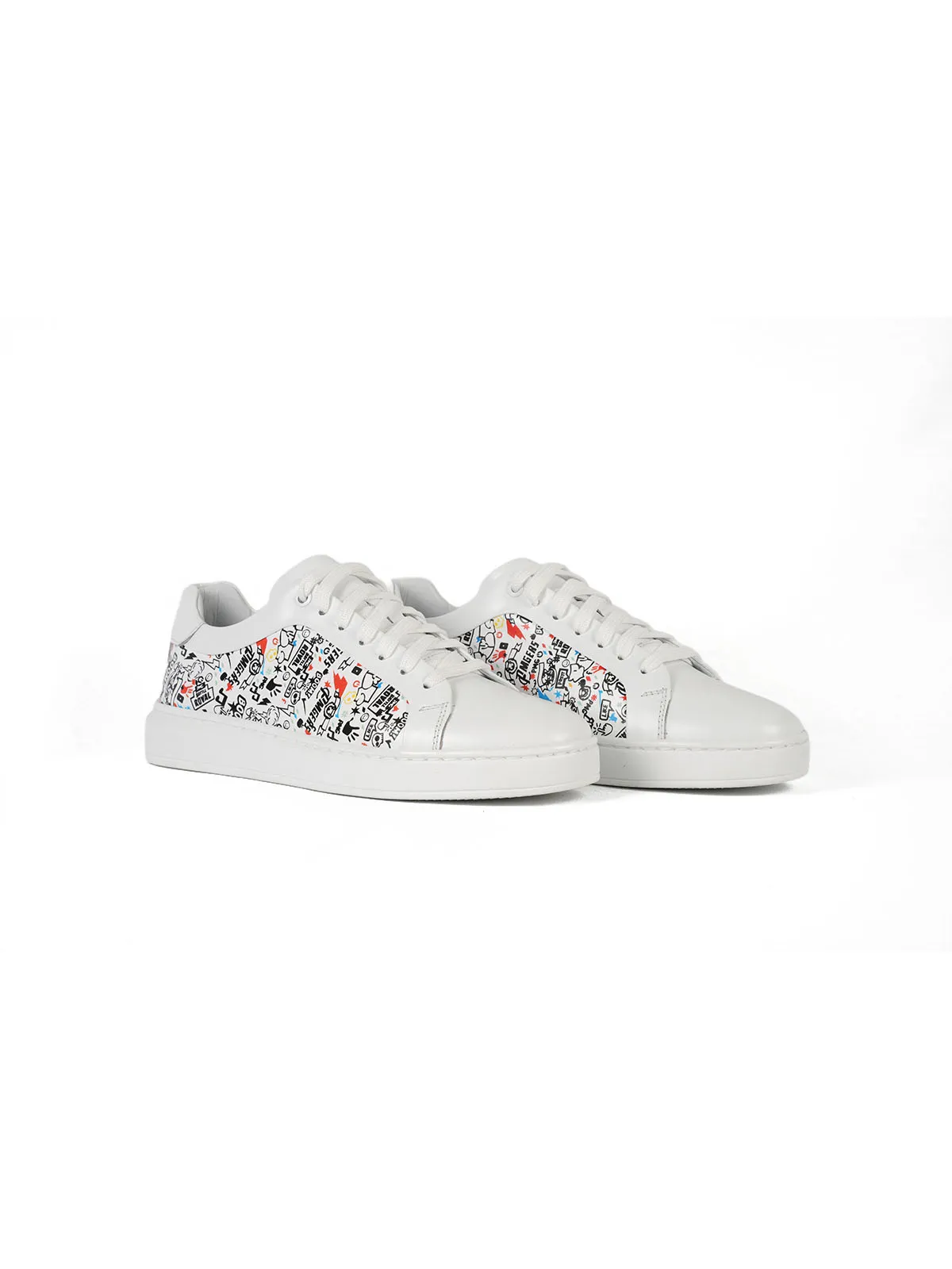 Kauçuk Taban Cilt Deri Sneaker Beyaz 2