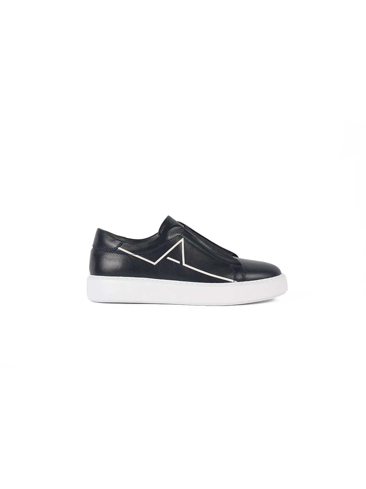 Eva Taban Cilt Deri Sneaker Lacivert