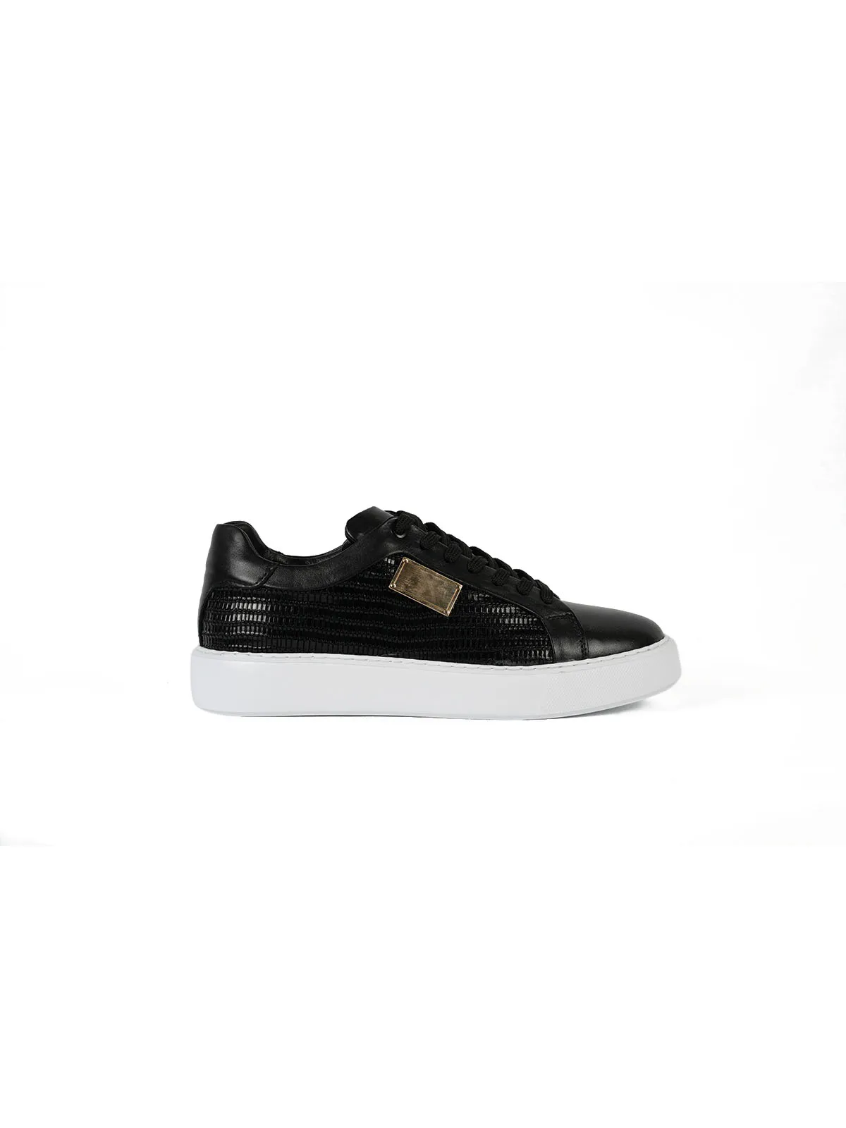 Eva Taban Açma Deri Sneaker Siyah