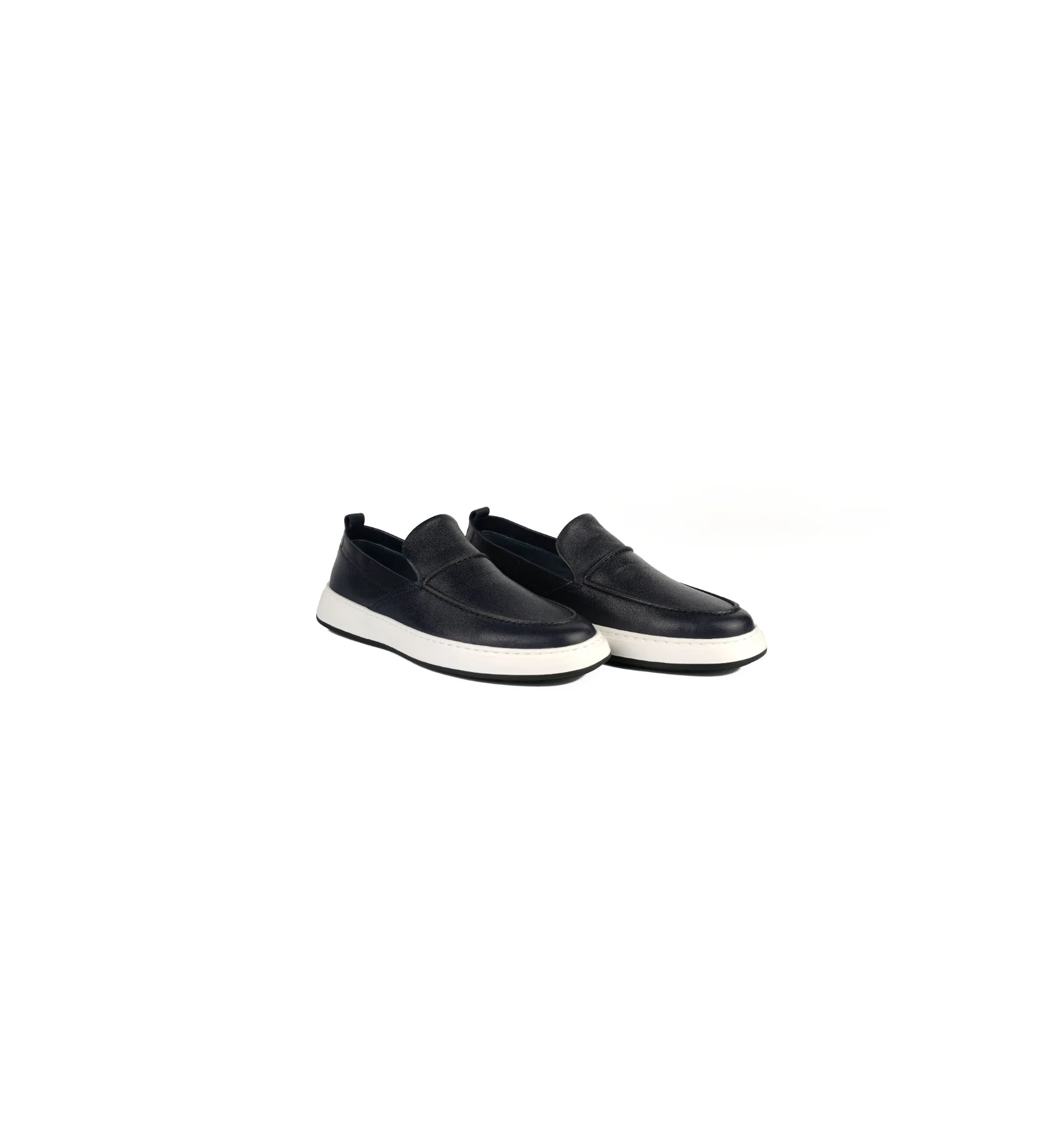 Eva Taban Cilt Deri Loafer Lacivert 2
