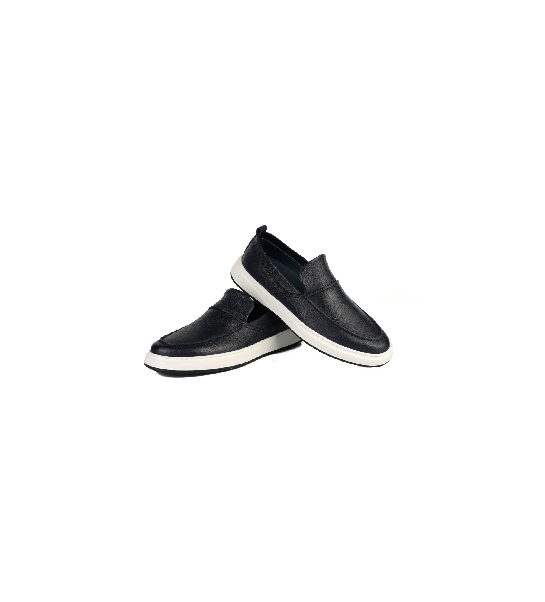 Eva Taban Cilt Deri Loafer Lacivert 3