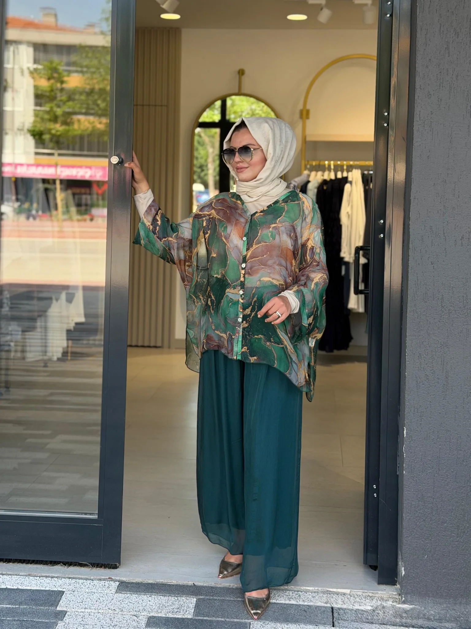 İTHAL MERMER DESEN İPEK TAKKIM Yeşil