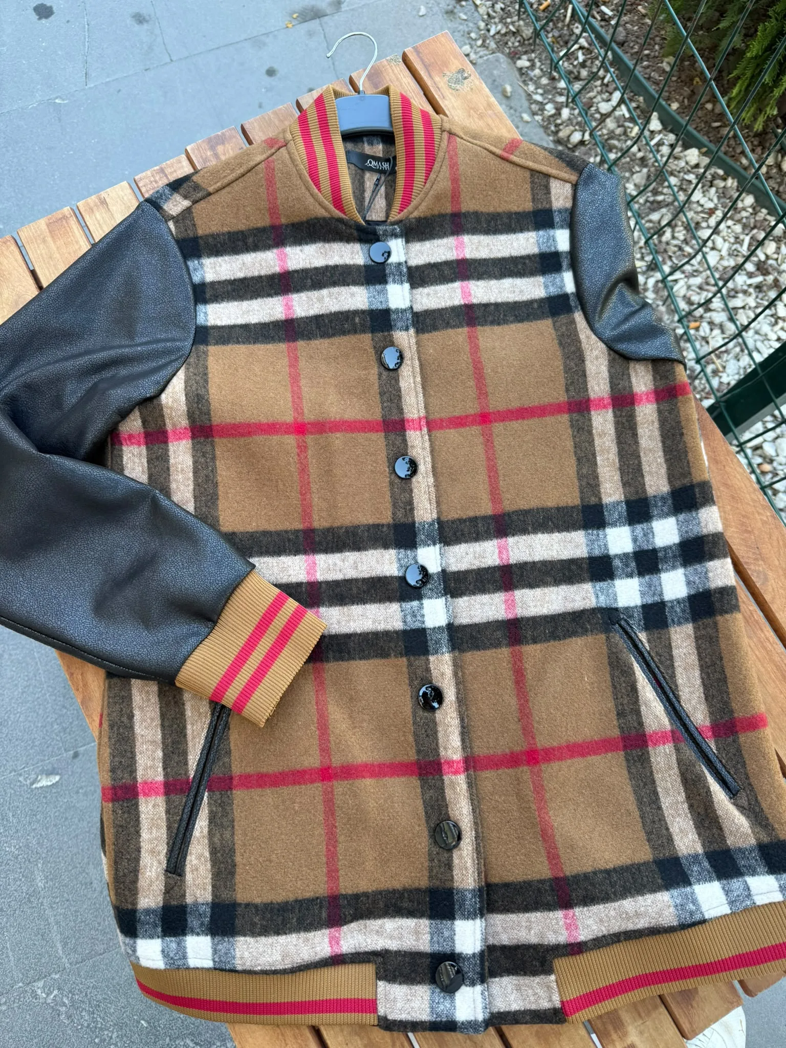 QMASH BURBERRY DESEN CEKET Siyah