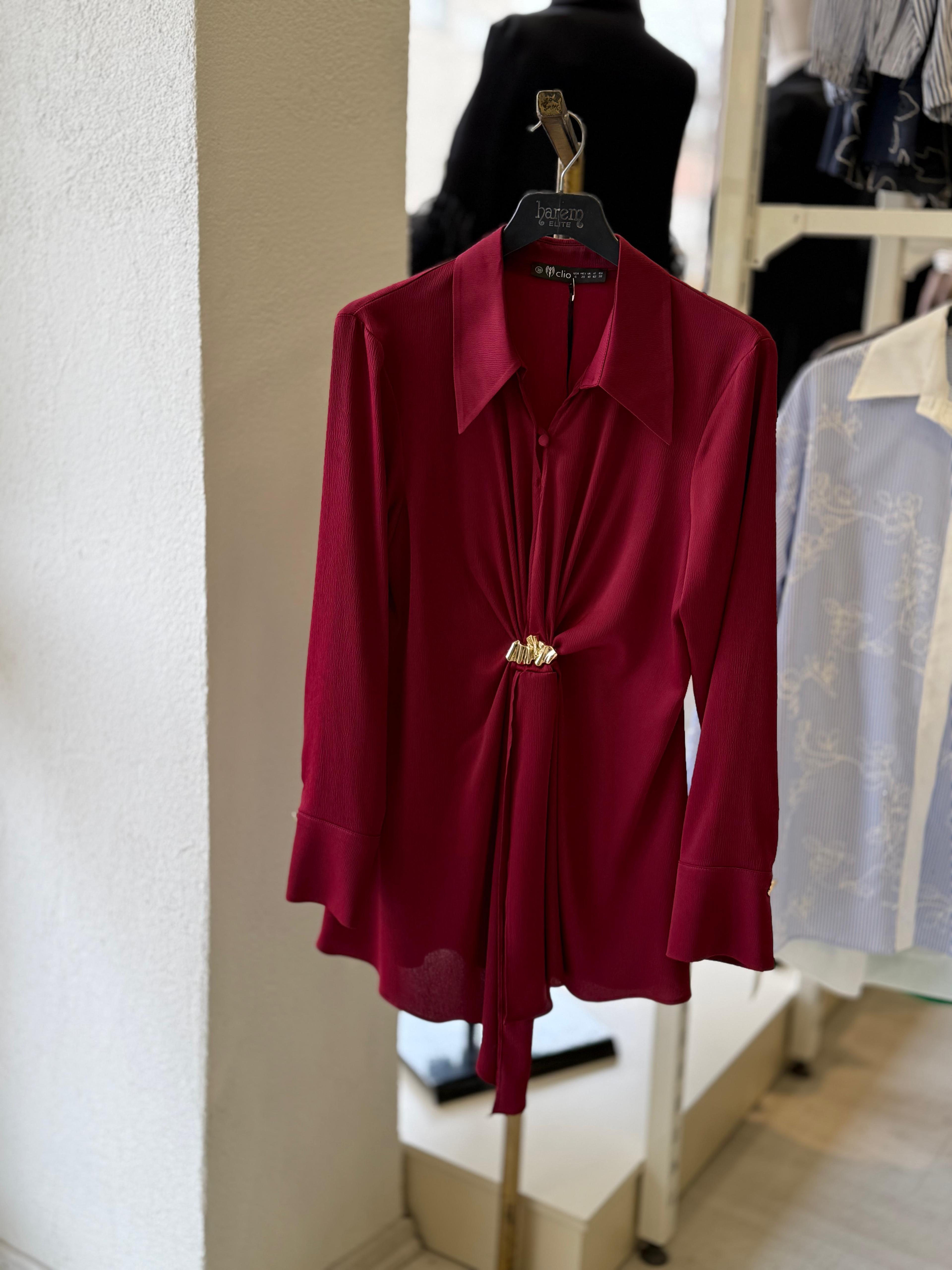 SATEN TUNİK Bordo