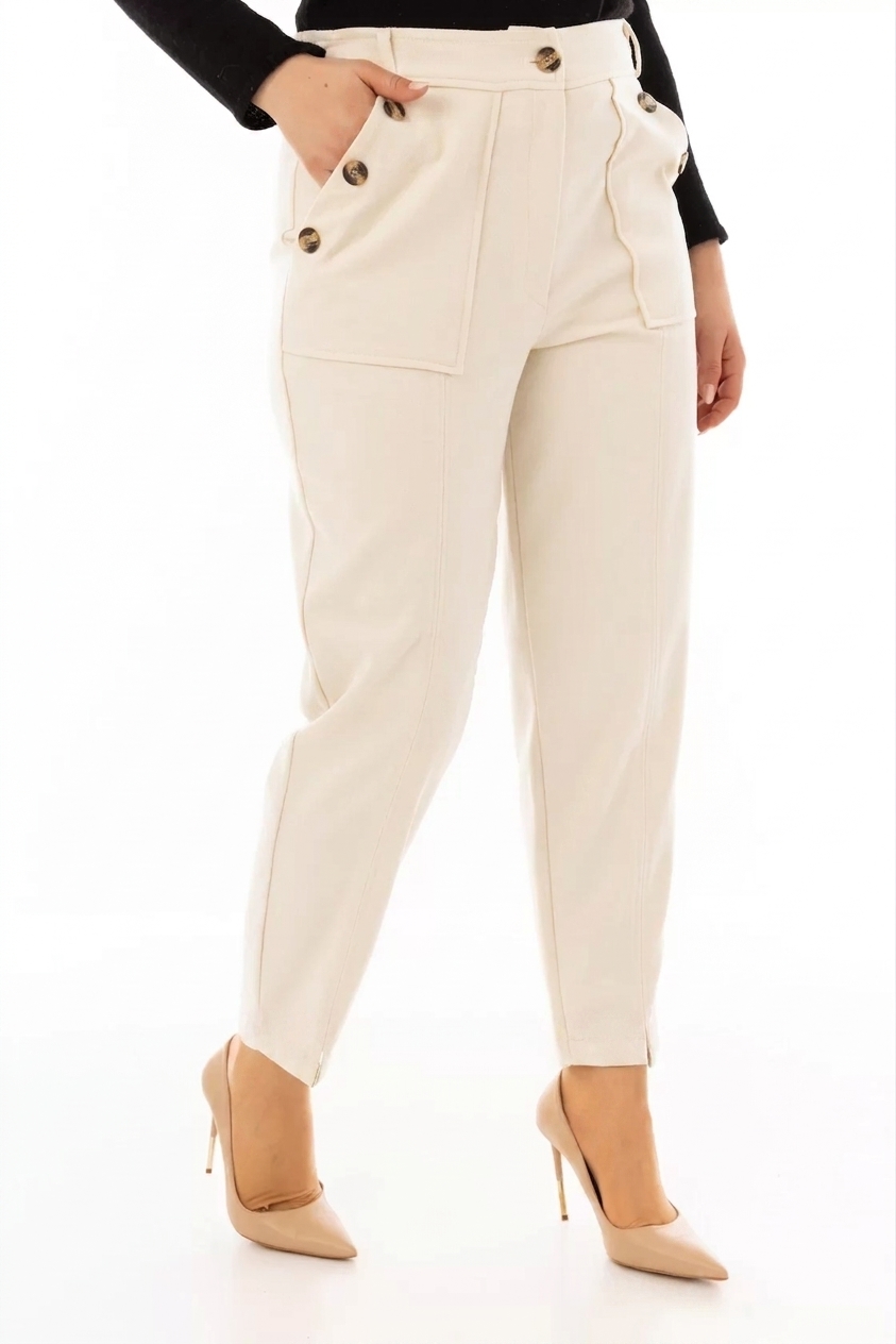 BLUEVA KAŞMİR PANTOLON Ekru