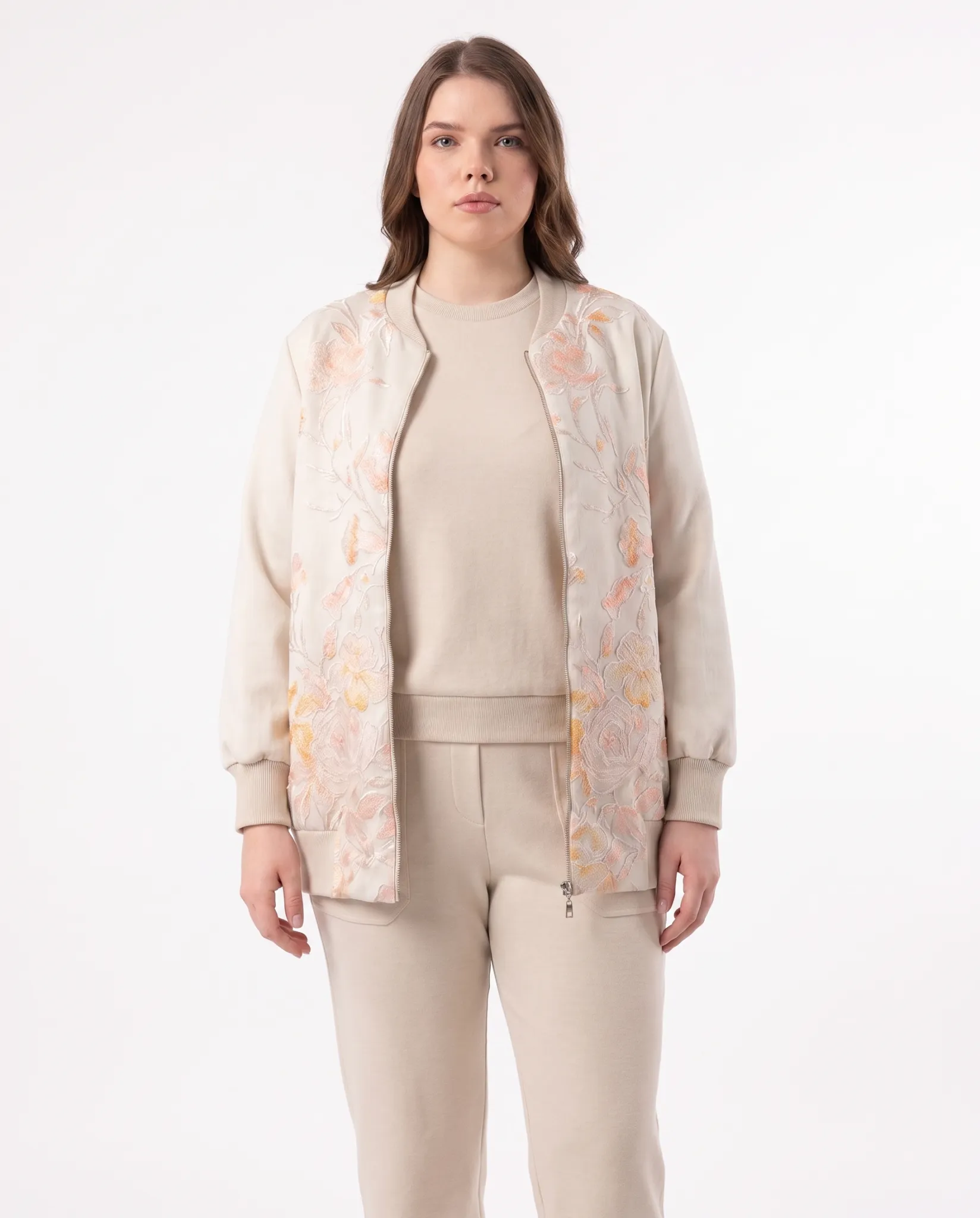 PREMIUM JAKAR CEKET MODAL TUNİK GABARDİN PANTOLON TAKIM Bej 2