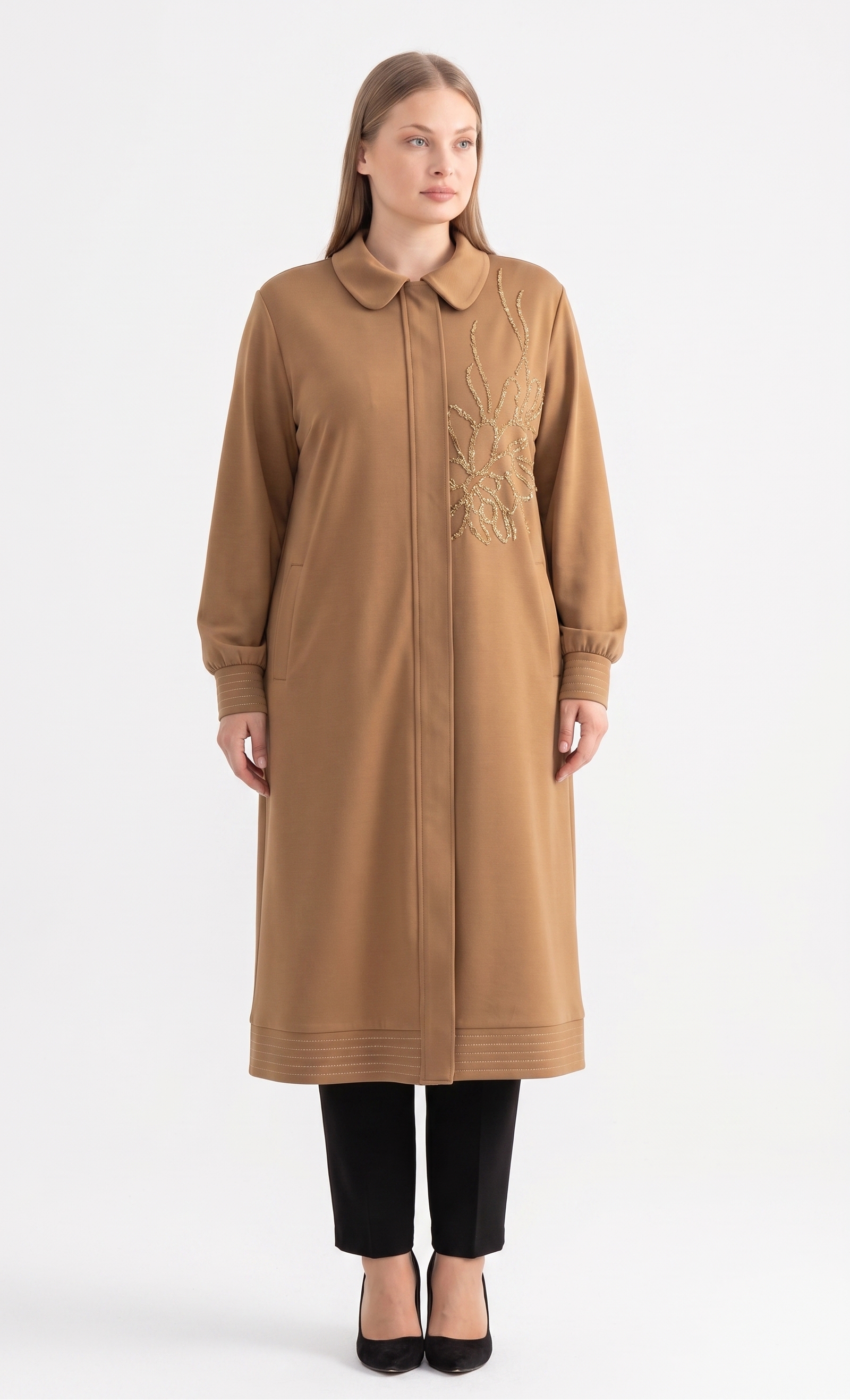 M'EVA PLUS MODAL KAP ÖN & ARKA TOBA TAŞLI Camel