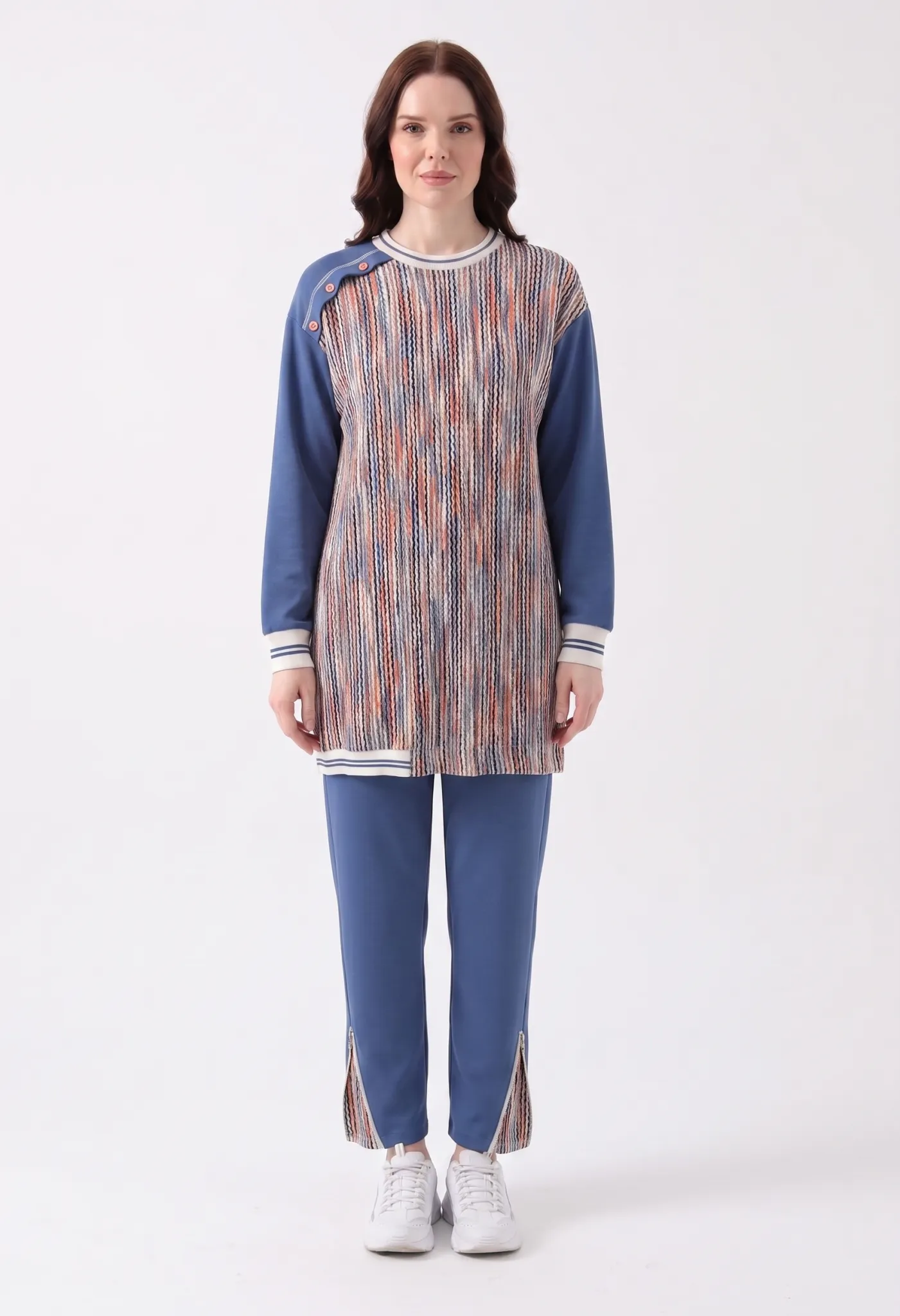 PUREVA BAMBU MODAL TUNİK PANTOLON TAKIM Indigo