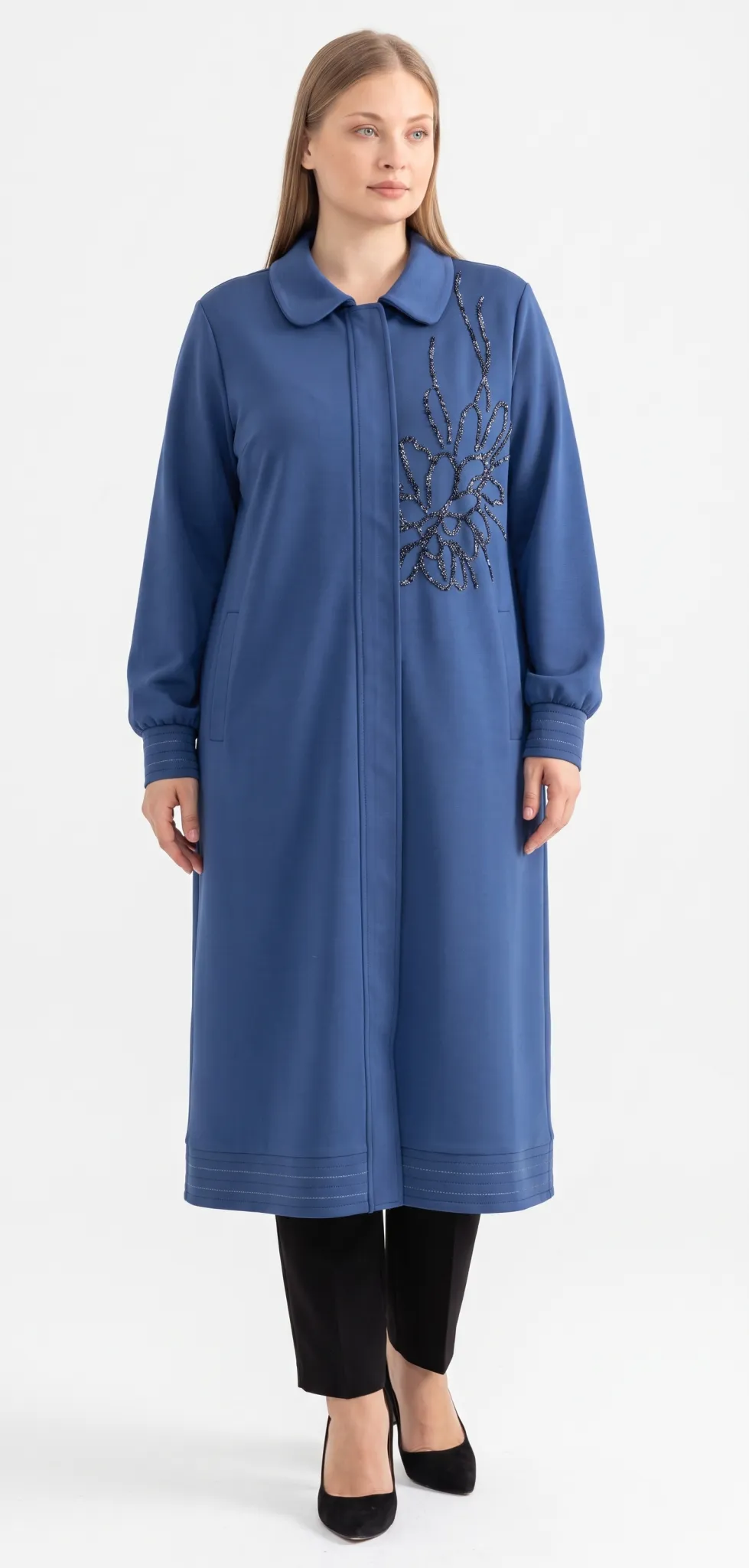 M'EVA PLUS MODAL KAP ÖN & ARKA TOBA TAŞLI Indigo
