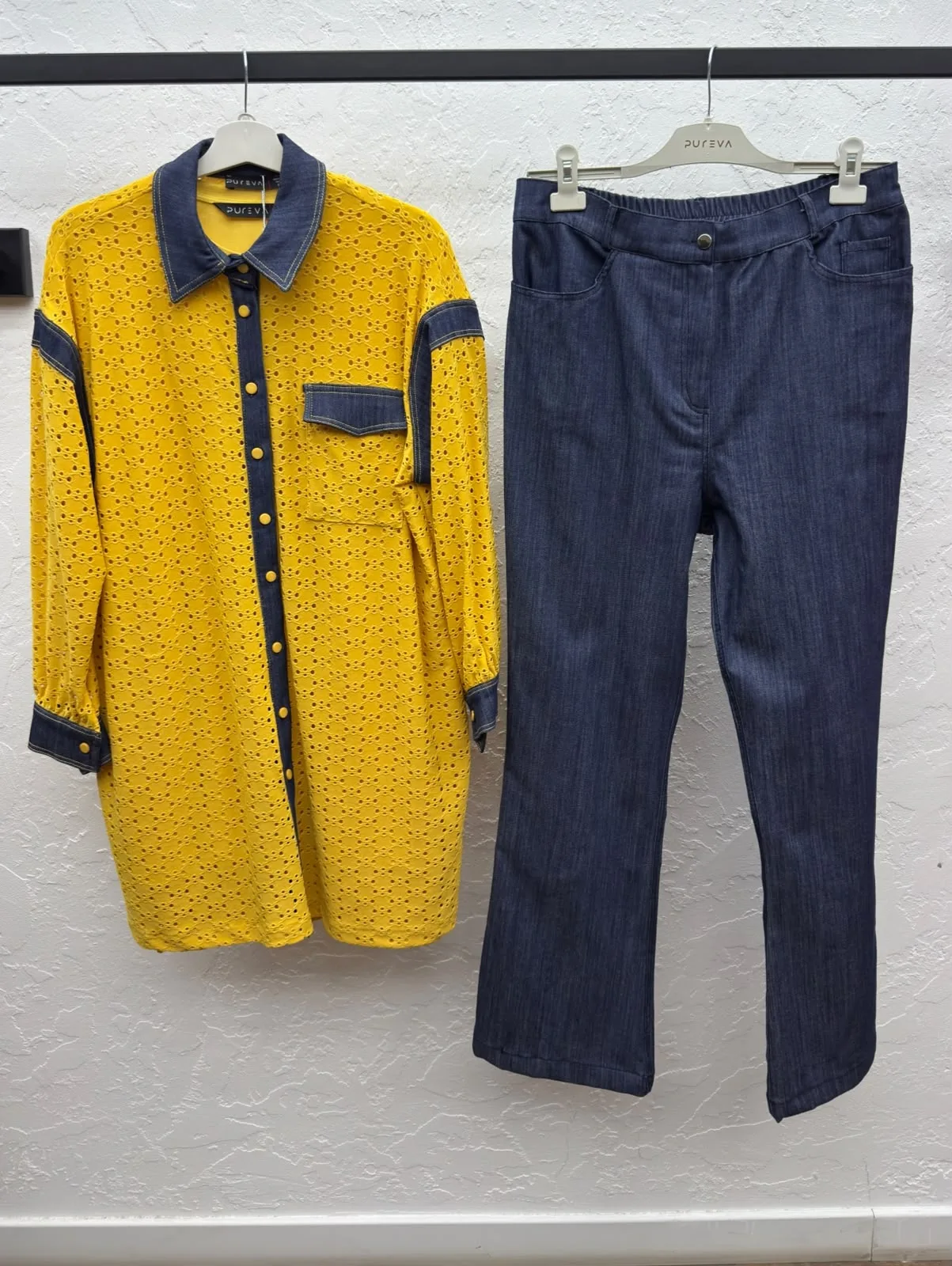 ÖRME GÜPÜR TAKIM  / BADİ - CEKET - PANTOLON Safran 2