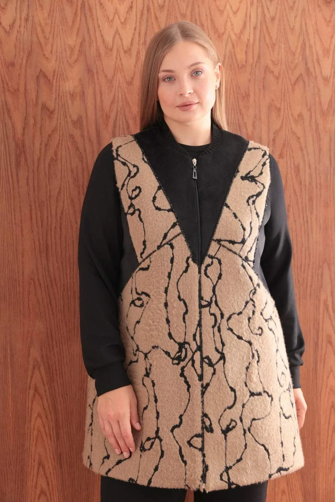 DAL BRODE YÜN YELEK & MODAL TUNİK PANTOLON TAKIM Camel 2