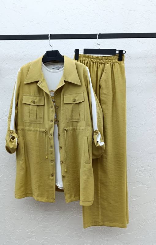 TENCEL CEKET & PANTOLON PENYE İÇLİKLİ ÜÇLÜ TAKIM Amber 2